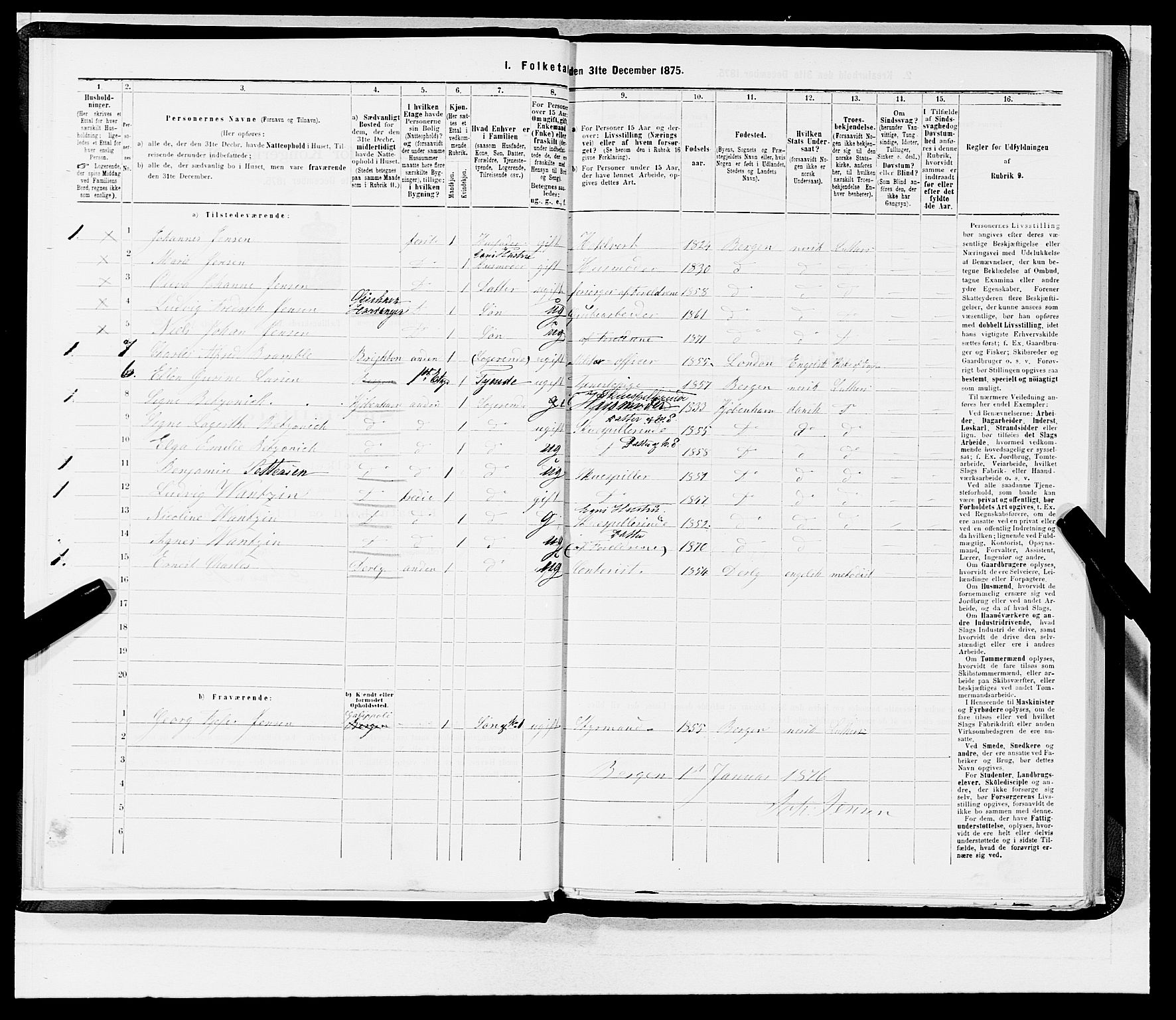 SAB, 1875 census for 1301 Bergen, 1875, p. 395