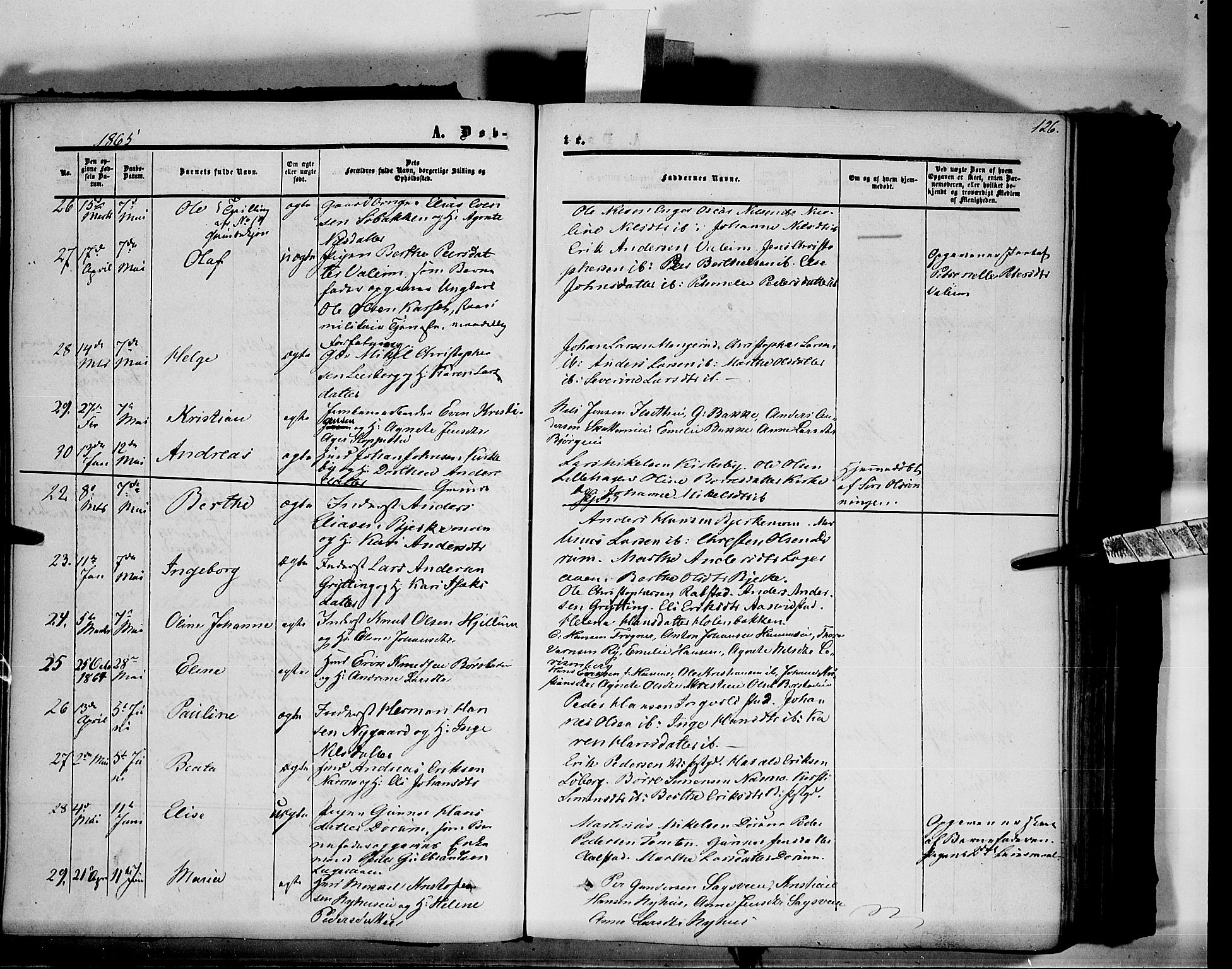 Vang prestekontor, Hedmark, AV/SAH-PREST-008/H/Ha/Haa/L0012: Parish register (official) no. 12, 1855-1870, p. 126