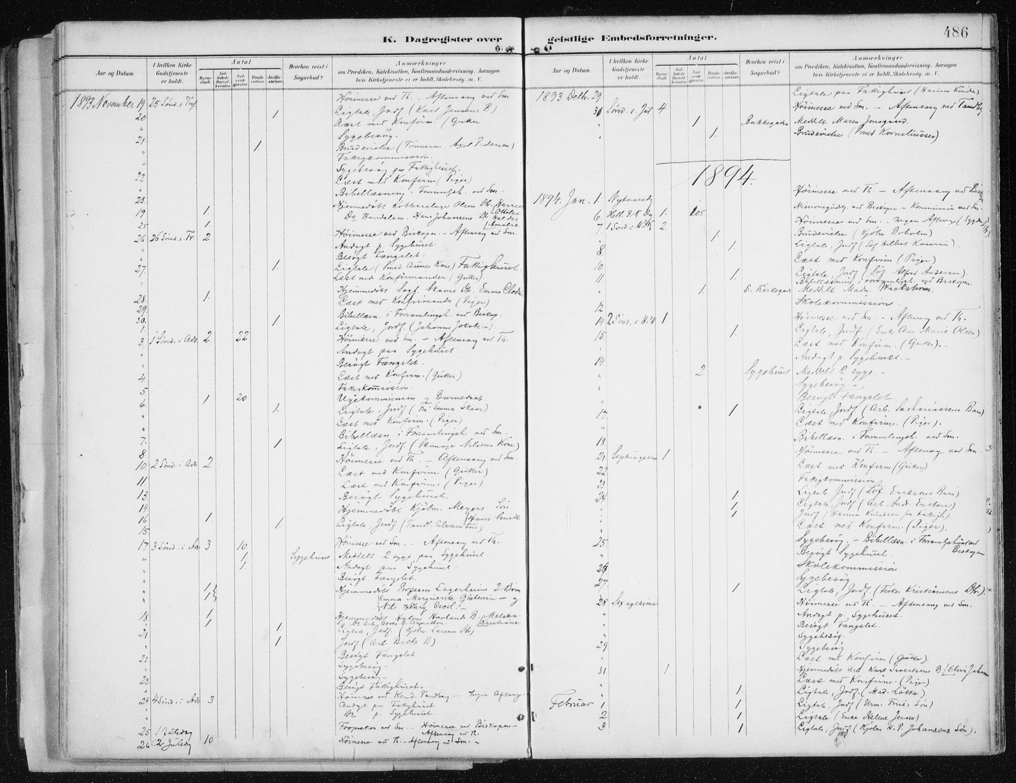 Tromsø sokneprestkontor/stiftsprosti/domprosti, AV/SATØ-S-1343/G/Ga/L0015kirke: Parish register (official) no. 15, 1889-1899, p. 486