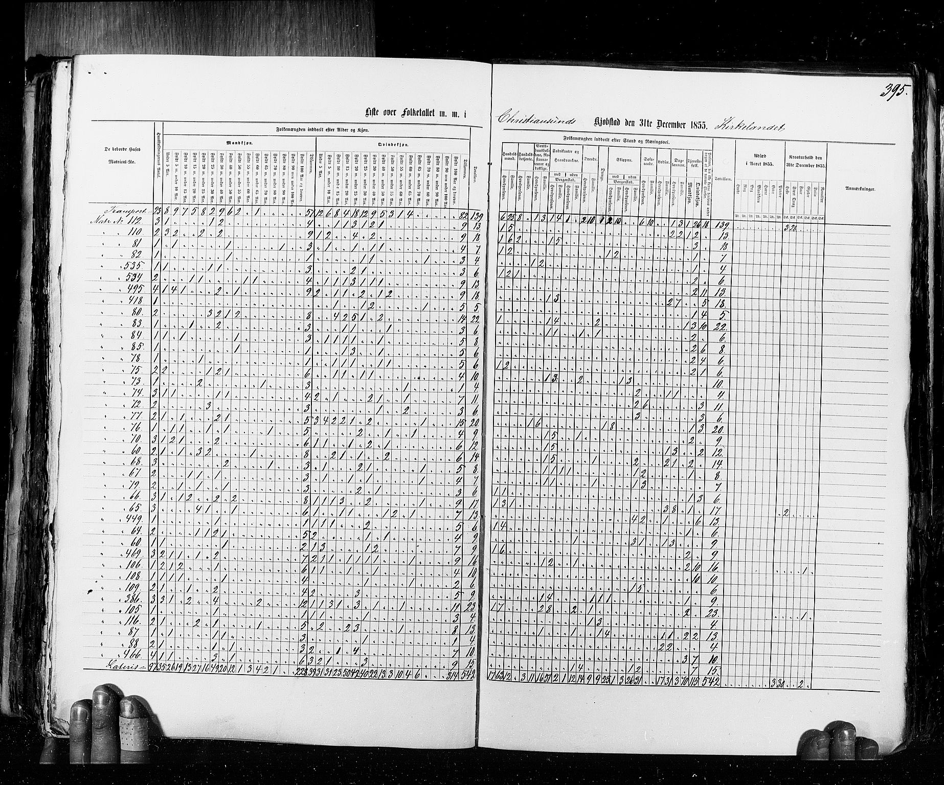 RA, Census 1855, vol. 8: Risør-Vadsø, 1855, p. 395