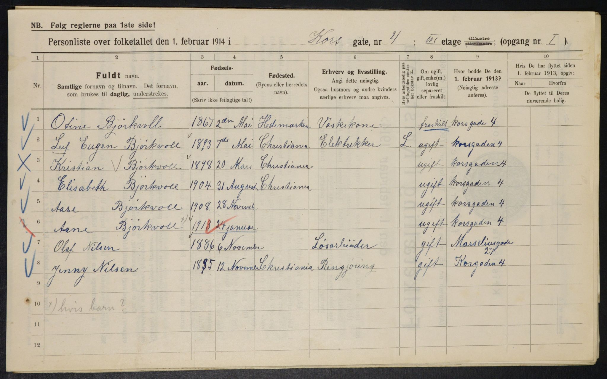 OBA, Municipal Census 1914 for Kristiania, 1914, p. 53356