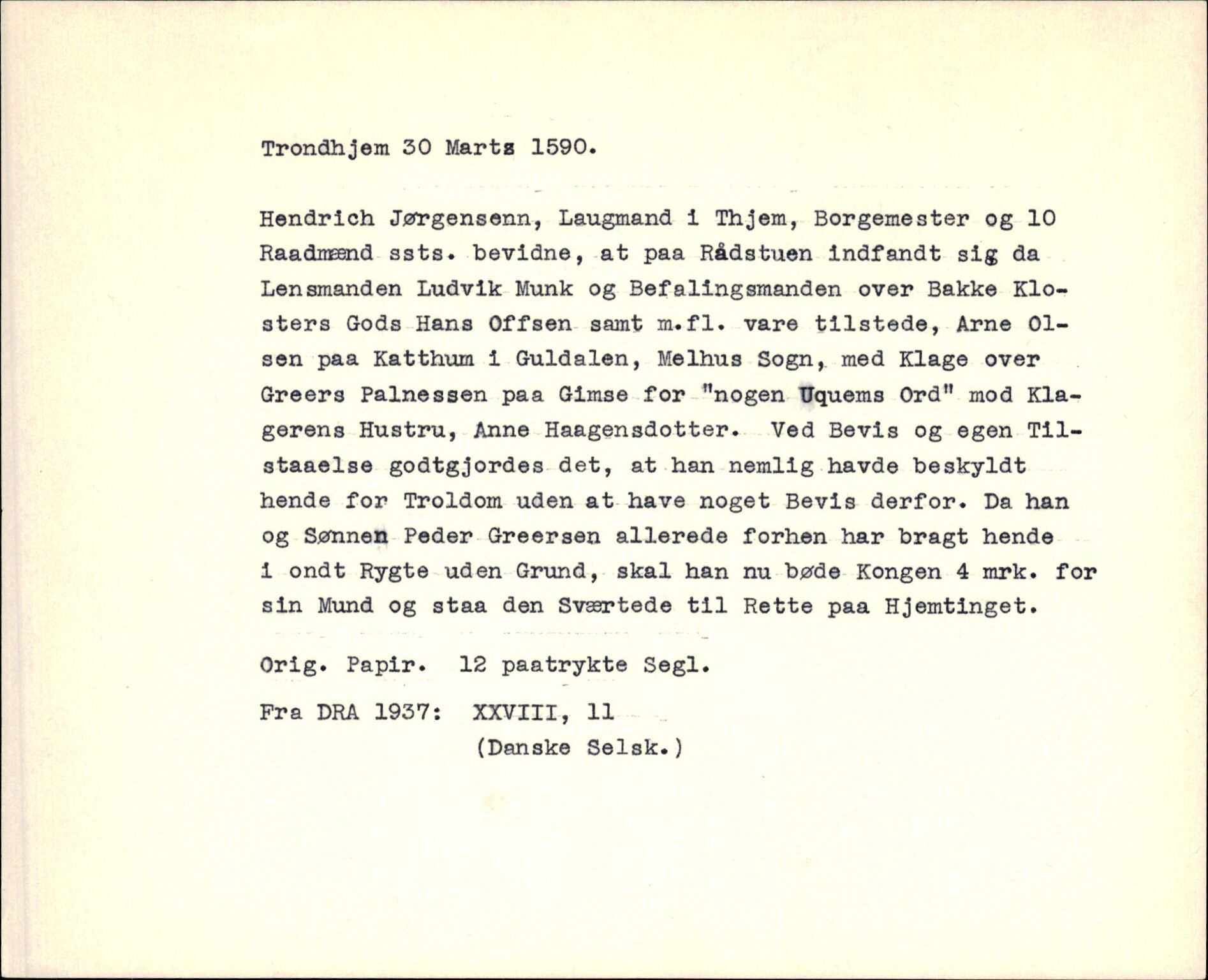 Riksarkivets diplomsamling, AV/RA-EA-5965/F35/F35f/L0003: Regestsedler: Diplomer fra DRA 1937 og 1996, p. 717