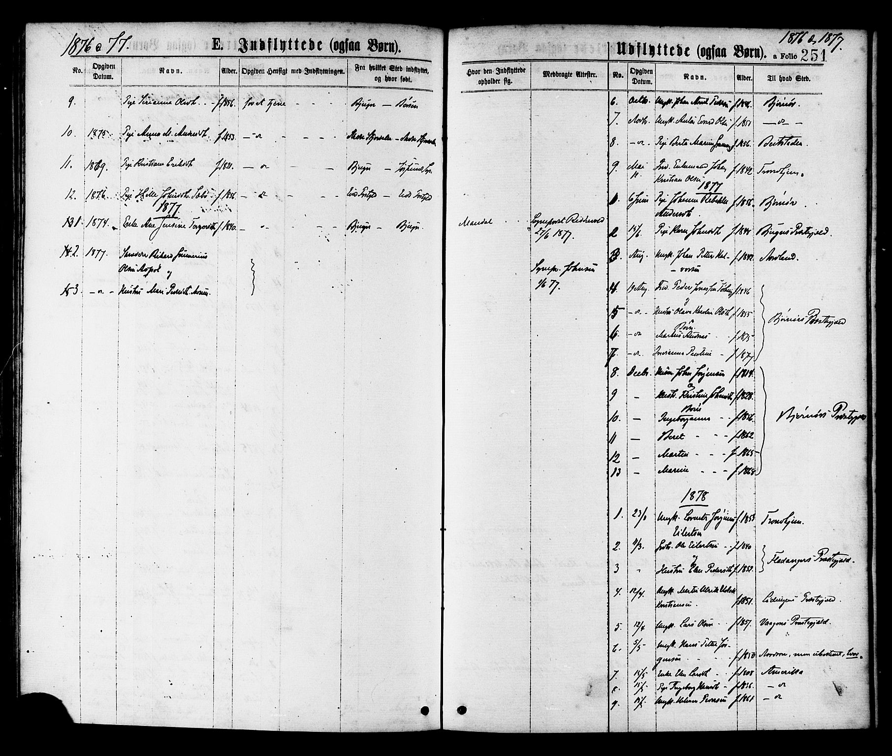 Ministerialprotokoller, klokkerbøker og fødselsregistre - Sør-Trøndelag, SAT/A-1456/655/L0679: Parish register (official) no. 655A08, 1873-1879, p. 251
