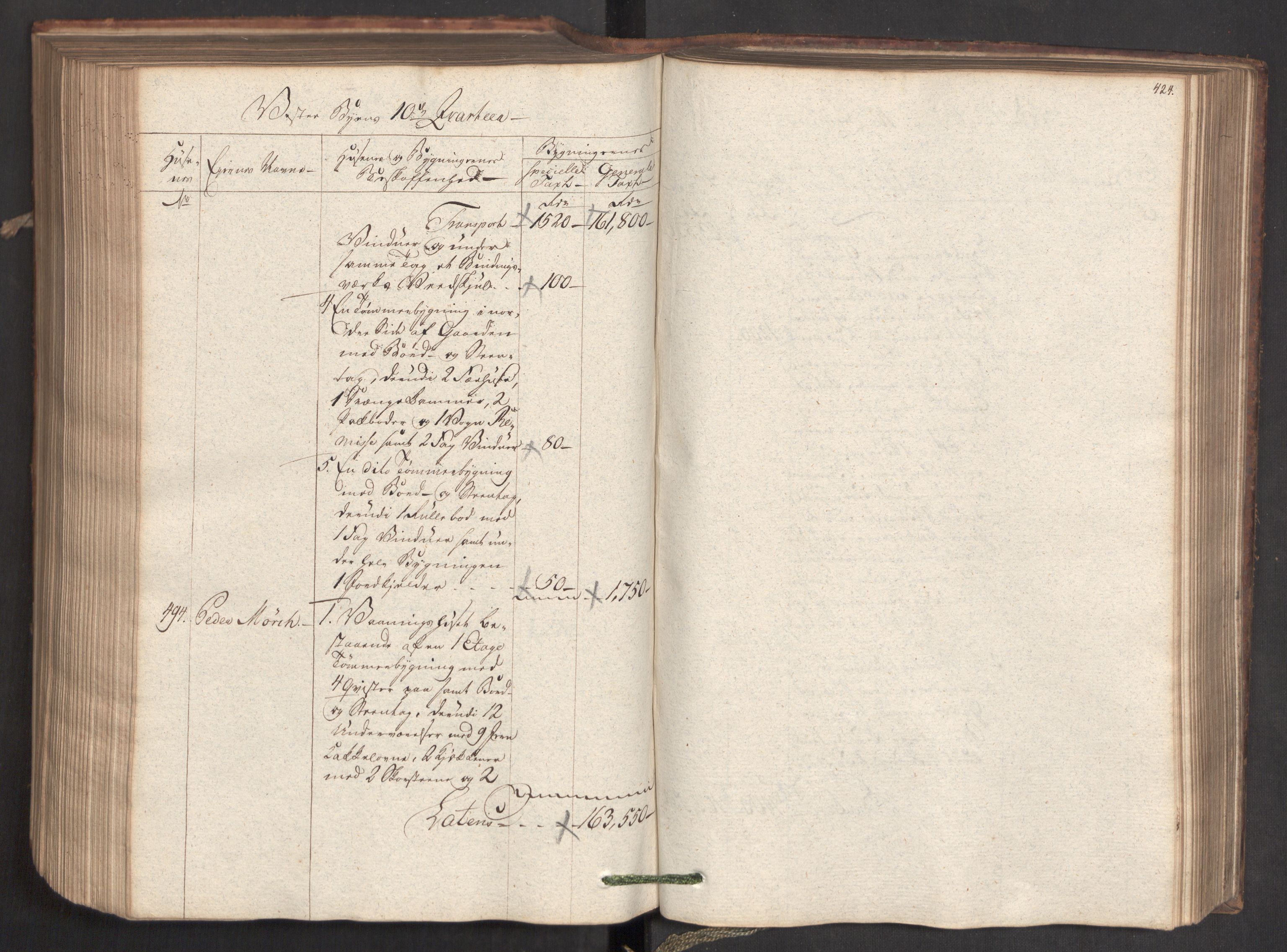 Kommersekollegiet, Brannforsikringskontoret 1767-1814, AV/RA-EA-5458/F/Fa/L0019/0001: Kristiansand / Branntakstprotokoll, 1797, p. 424