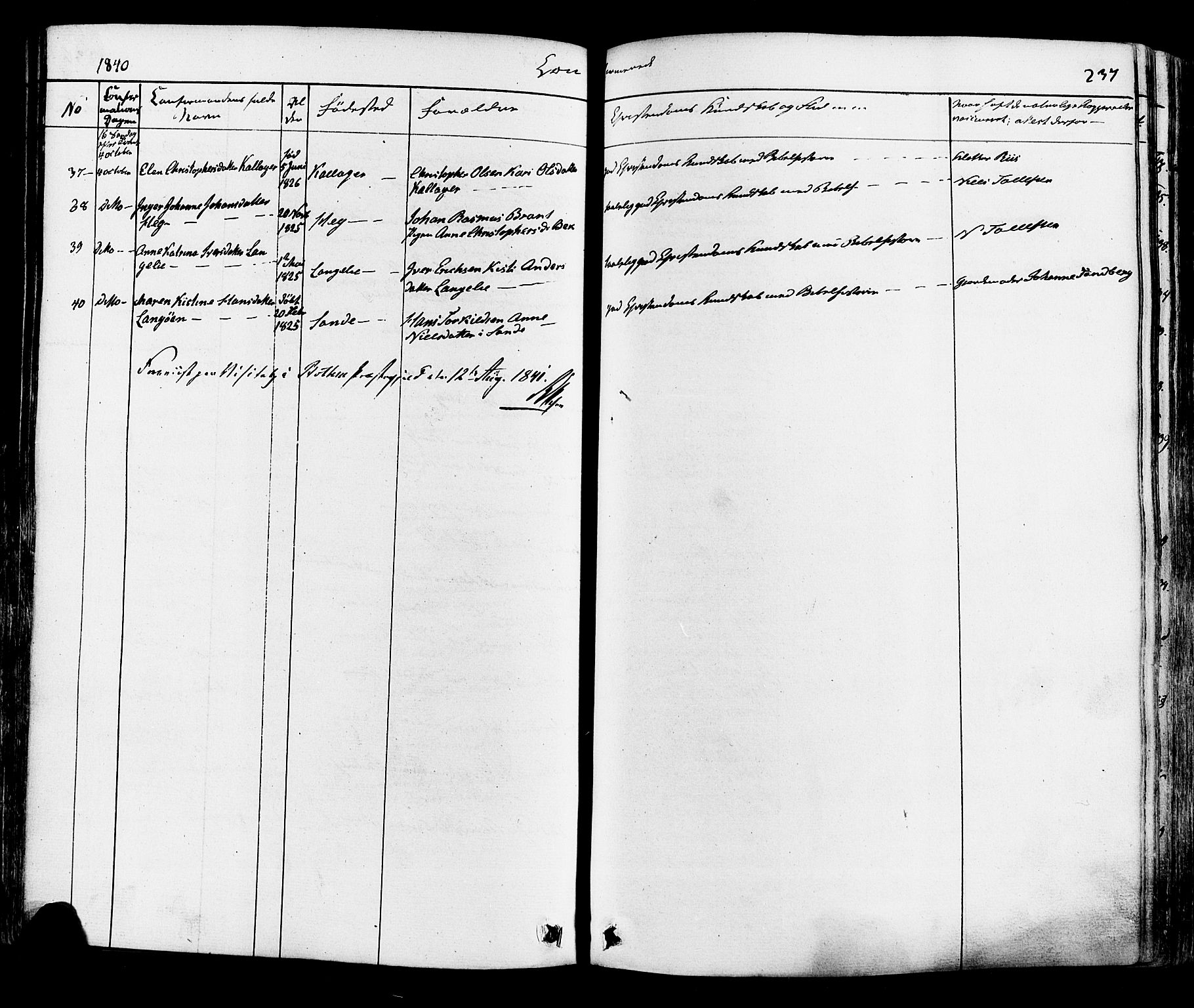 Botne kirkebøker, AV/SAKO-A-340/F/Fa/L0006: Parish register (official) no. I 6, 1836-1877, p. 237