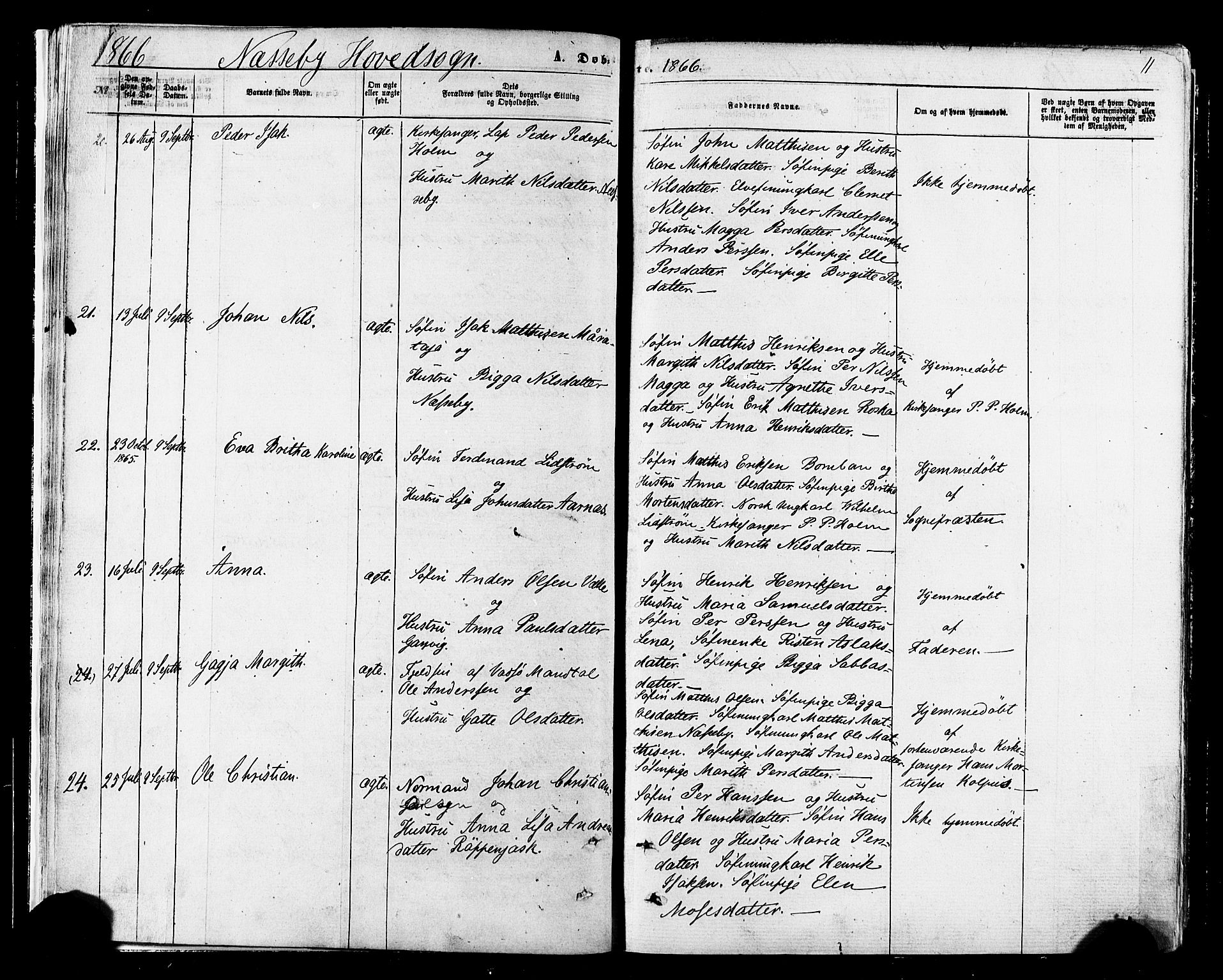 Nesseby sokneprestkontor, AV/SATØ-S-1330/H/Ha/L0003kirke: Parish register (official) no. 3 /1, 1865-1876, p. 11