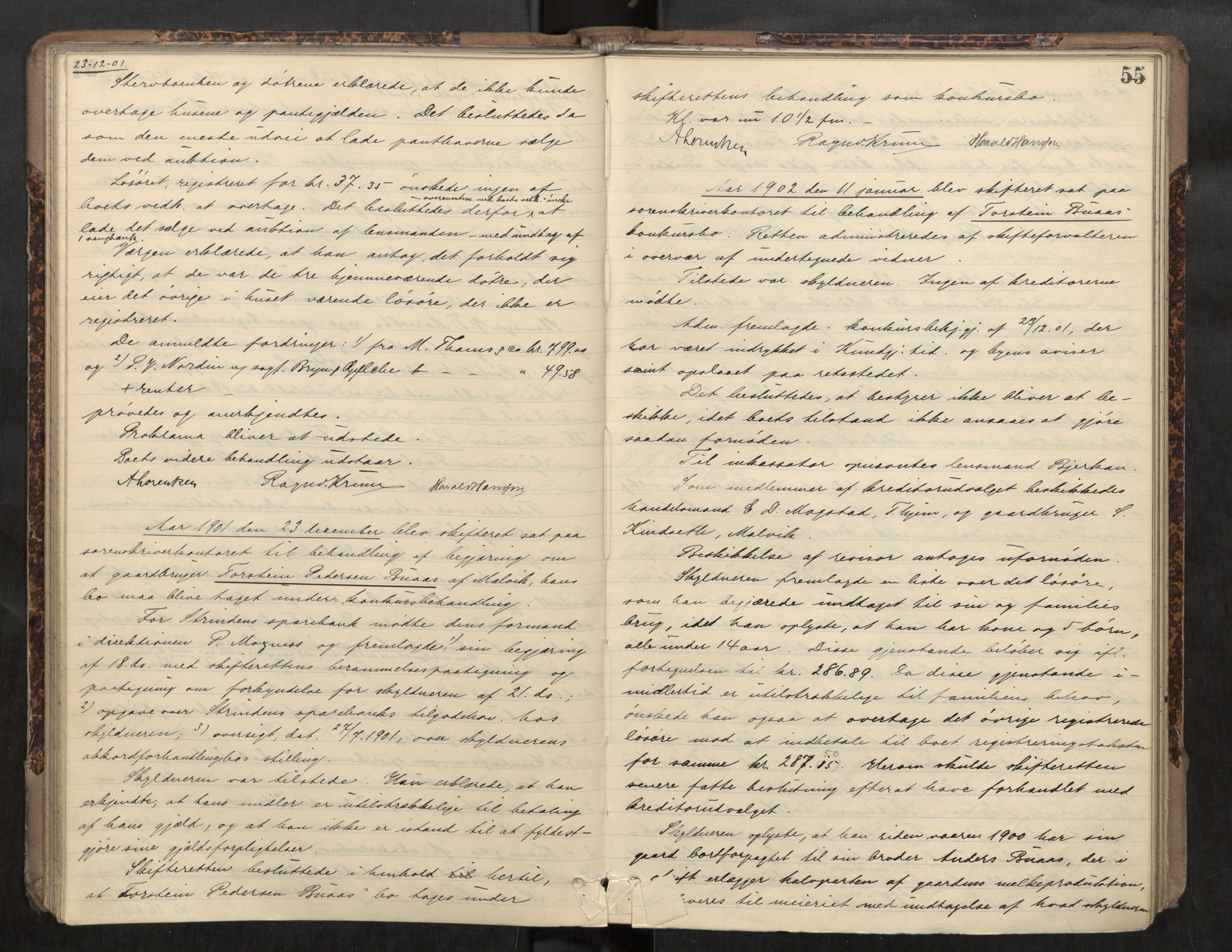 Strinda og Selbu sorenskriveri, AV/SAT-A-0015/3/3B/L0008: Skifteforhandlingsprot. 8 8, 1899-1904, p. 55
