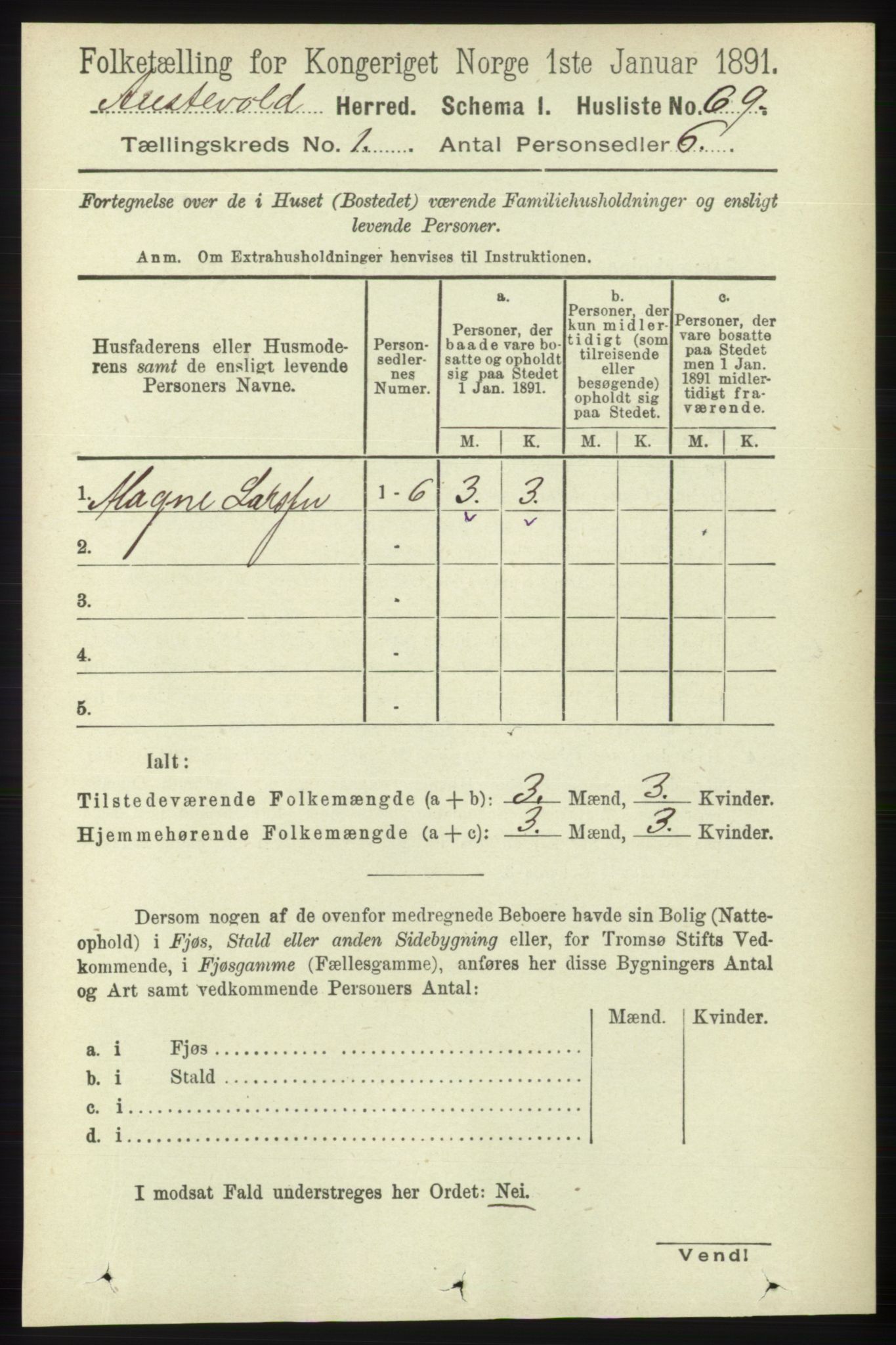 RA, 1891 census for 1244 Austevoll, 1891, p. 86