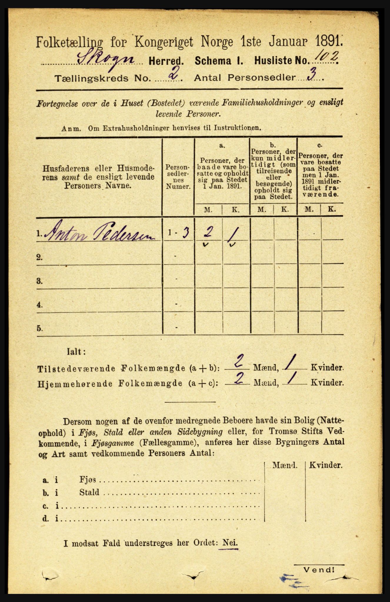 RA, 1891 census for 1719 Skogn, 1891, p. 968