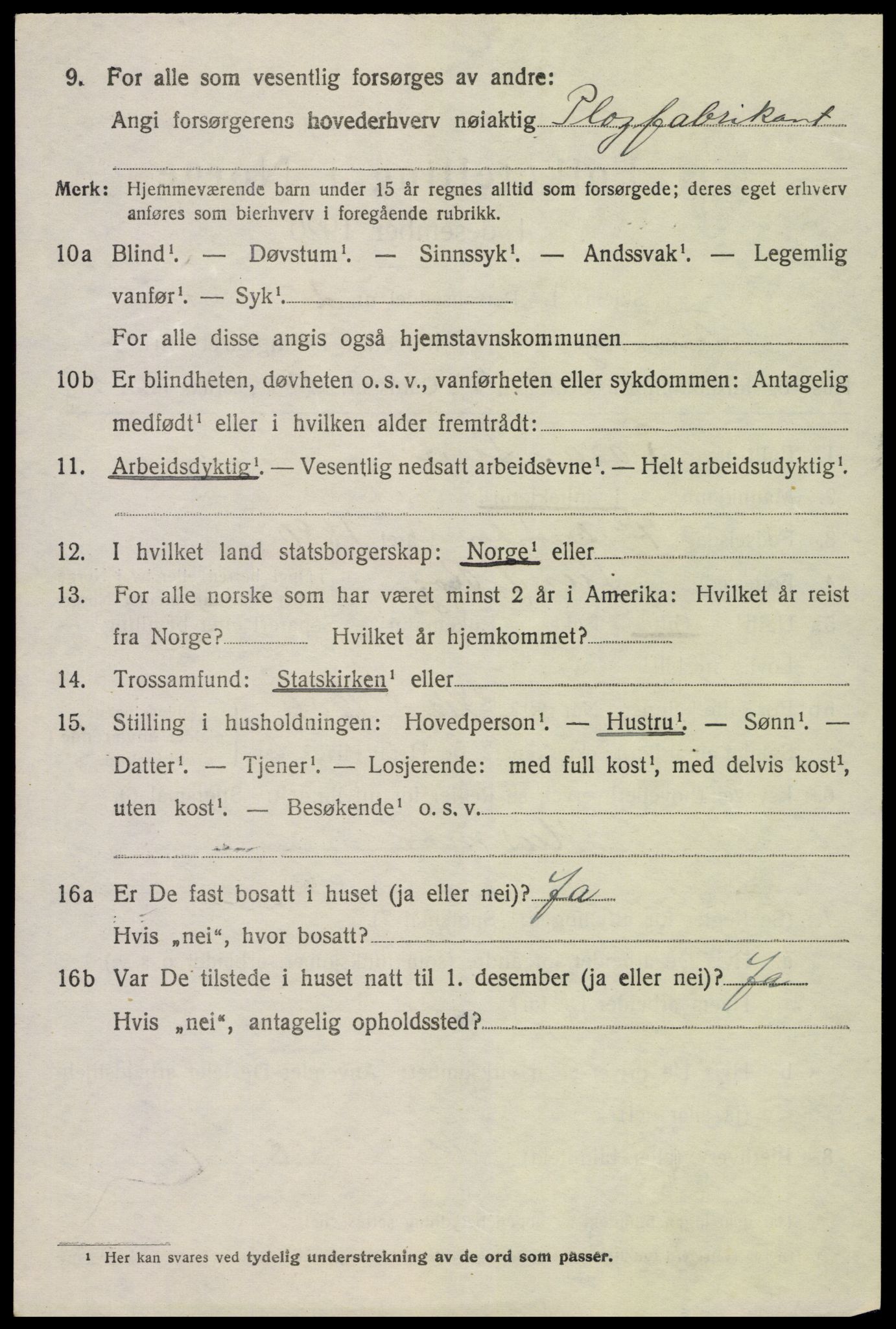 SAK, 1920 census for Tromøy, 1920, p. 4966