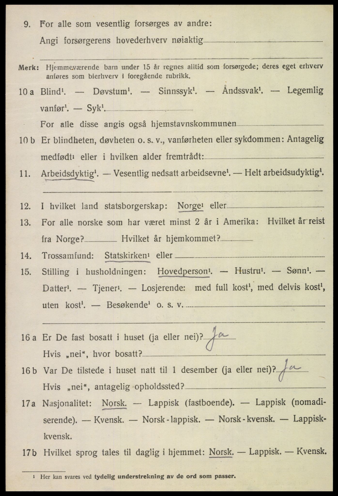 SAT, 1920 census for Verdal, 1920, p. 11356