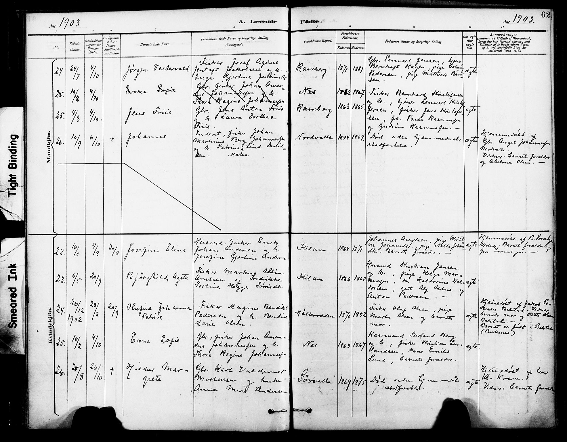 Ministerialprotokoller, klokkerbøker og fødselsregistre - Nordland, AV/SAT-A-1459/885/L1205: Parish register (official) no. 885A06, 1892-1905, p. 62