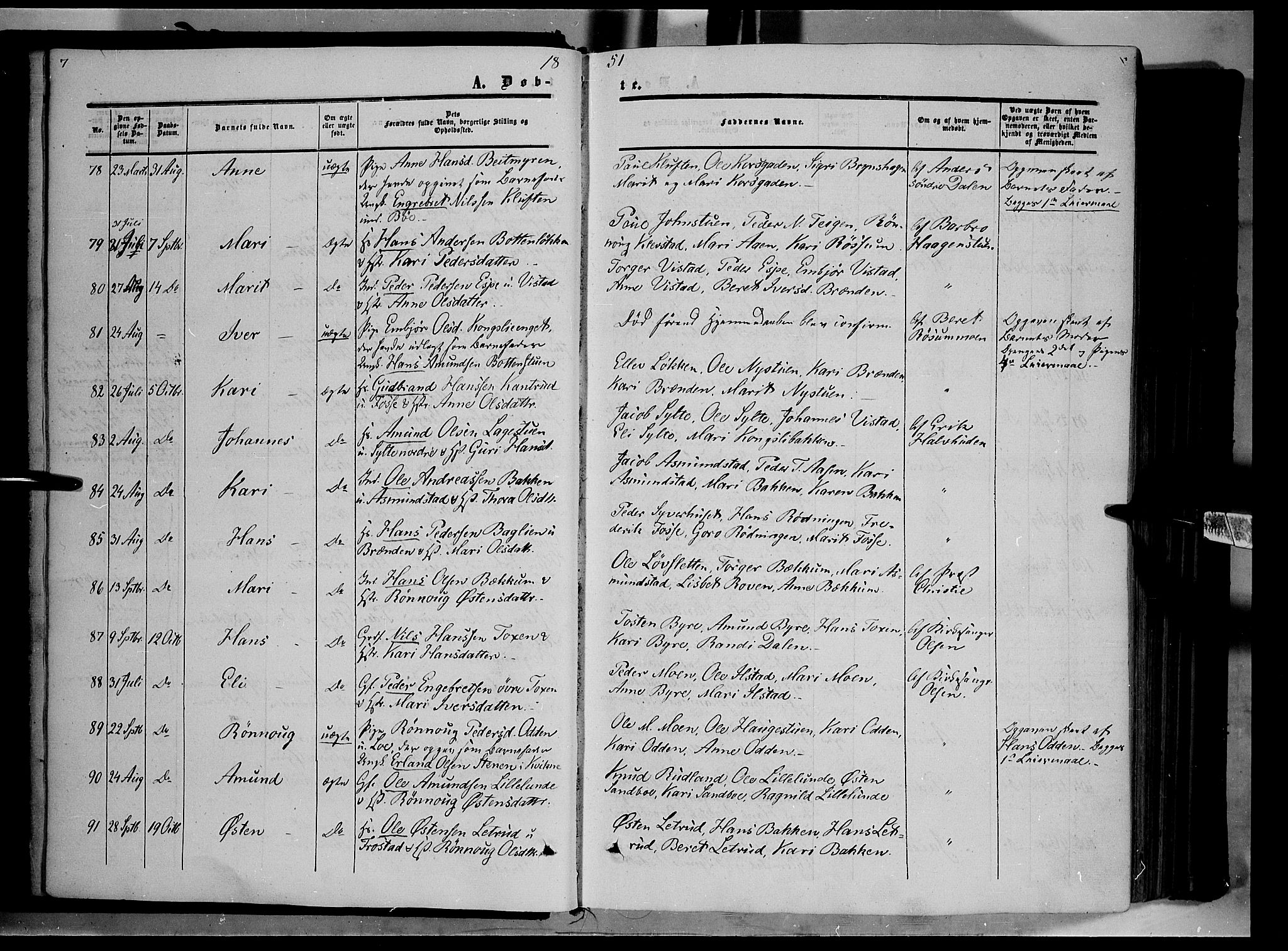 Nord-Fron prestekontor, AV/SAH-PREST-080/H/Ha/Haa/L0001: Parish register (official) no. 1, 1851-1864, p. 7