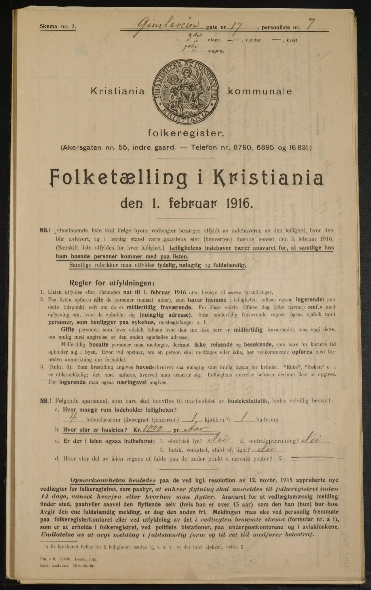 OBA, Municipal Census 1916 for Kristiania, 1916, p. 29753