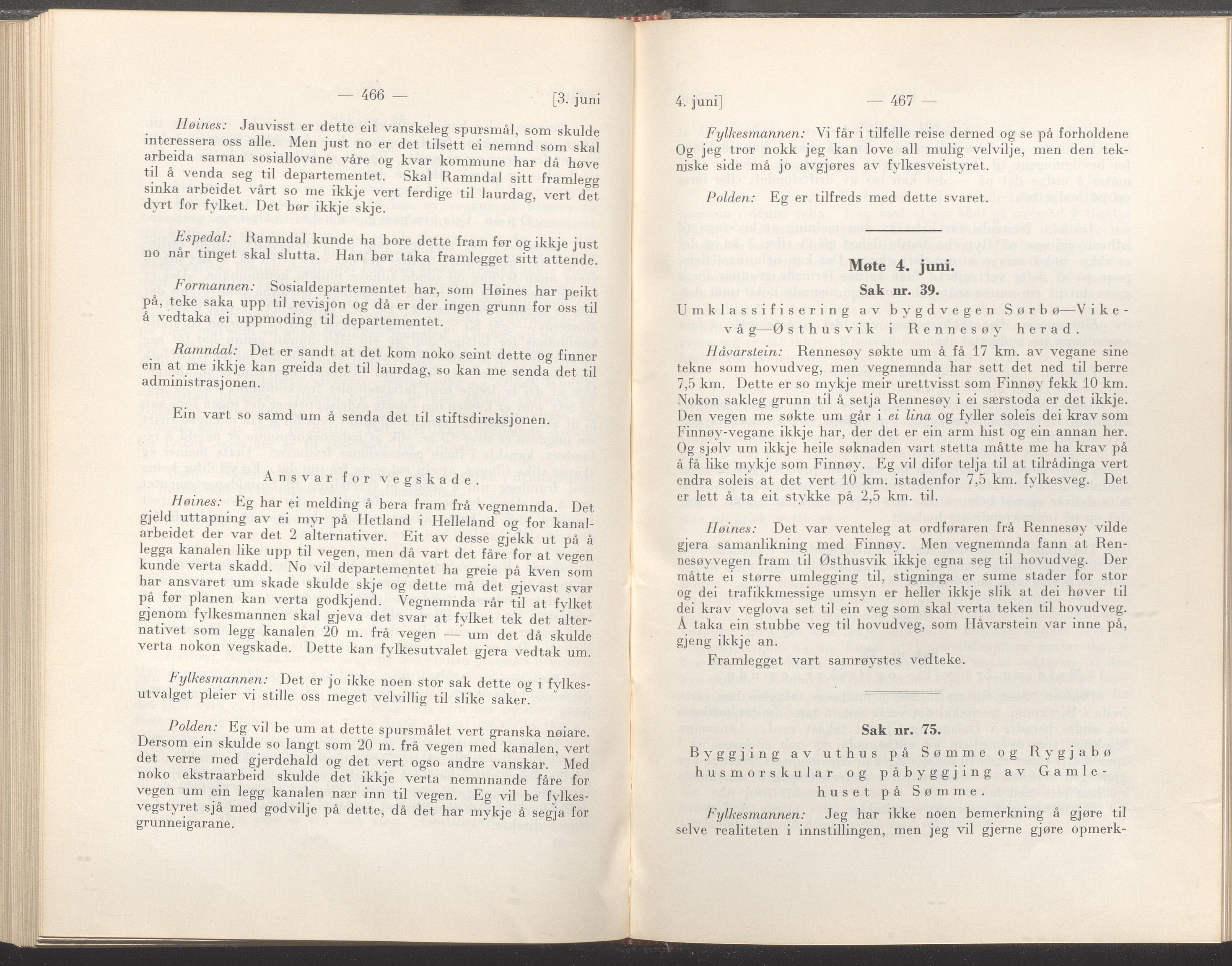 Rogaland fylkeskommune - Fylkesrådmannen , IKAR/A-900/A/Aa/Aaa/L0056: Møtebok , 1937, p. 466-467