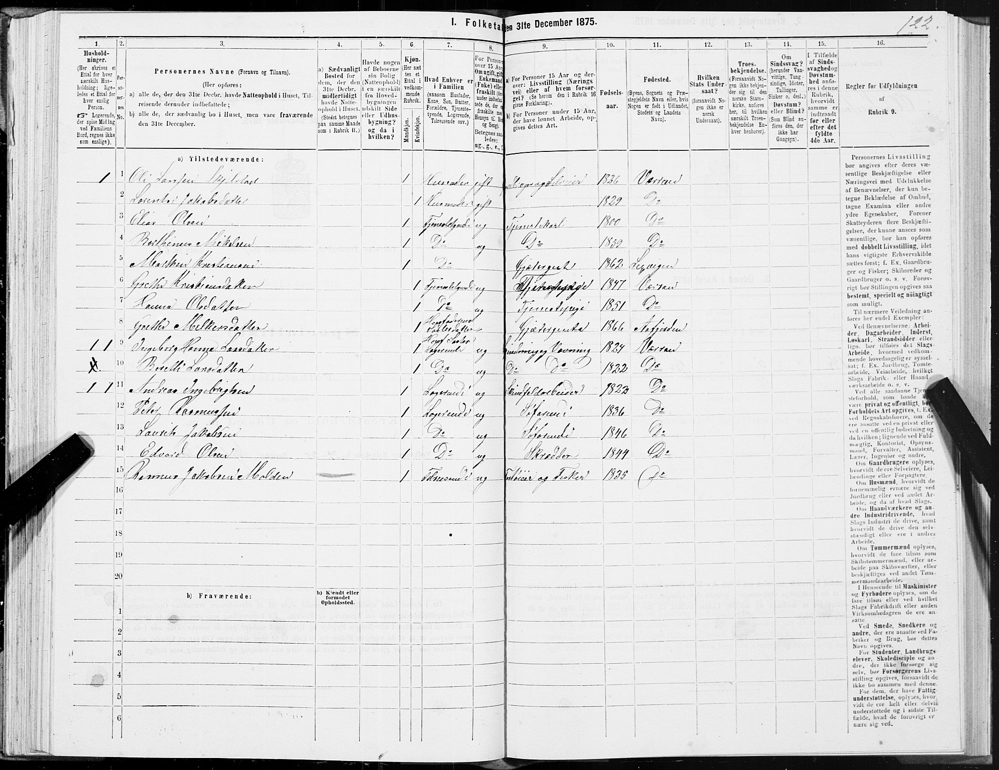 SAT, 1875 census for 1722P Ytterøy, 1875, p. 4122