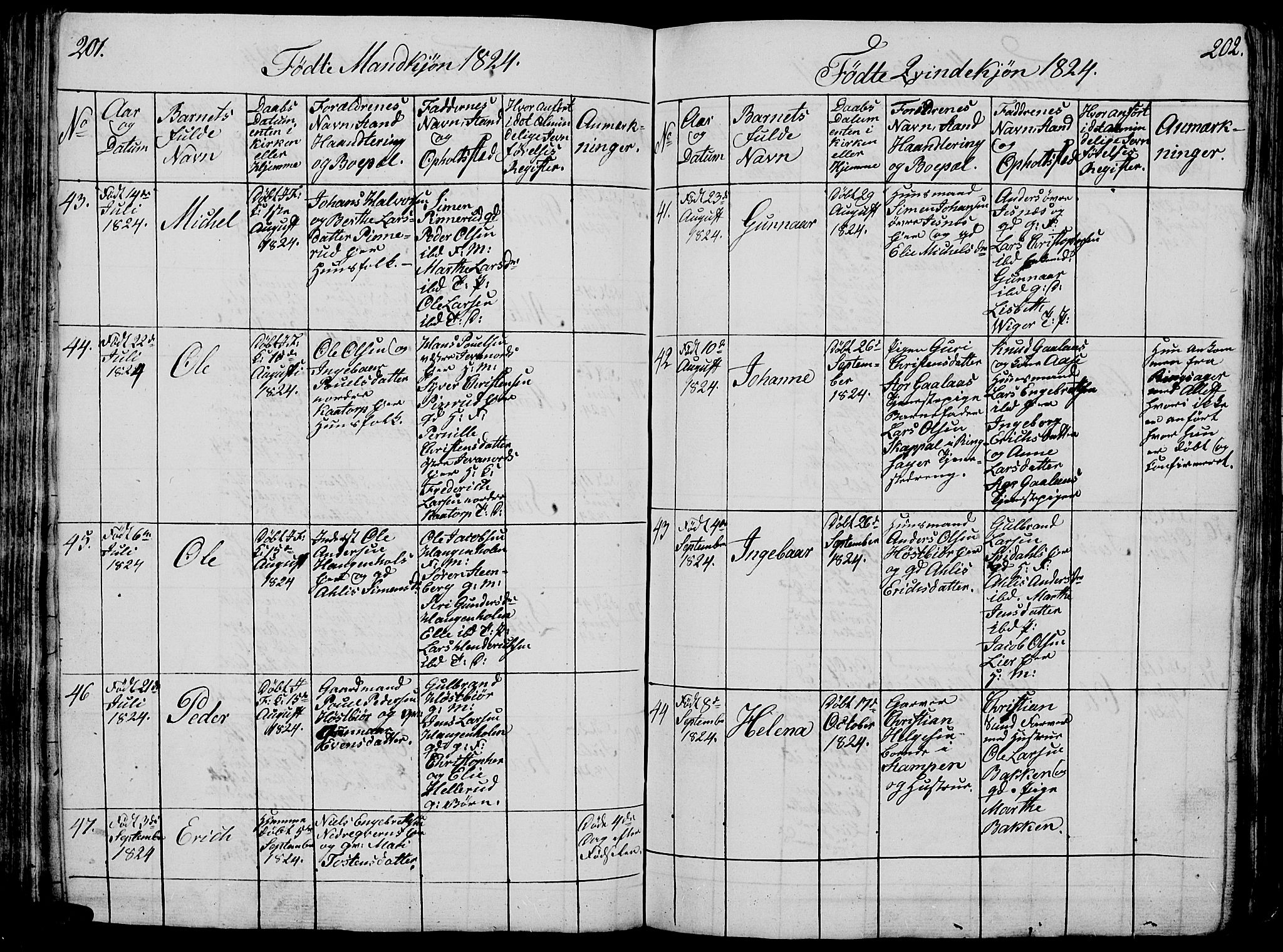 Vang prestekontor, Hedmark, AV/SAH-PREST-008/H/Ha/Hab/L0005: Parish register (copy) no. 5, 1815-1836, p. 201-202