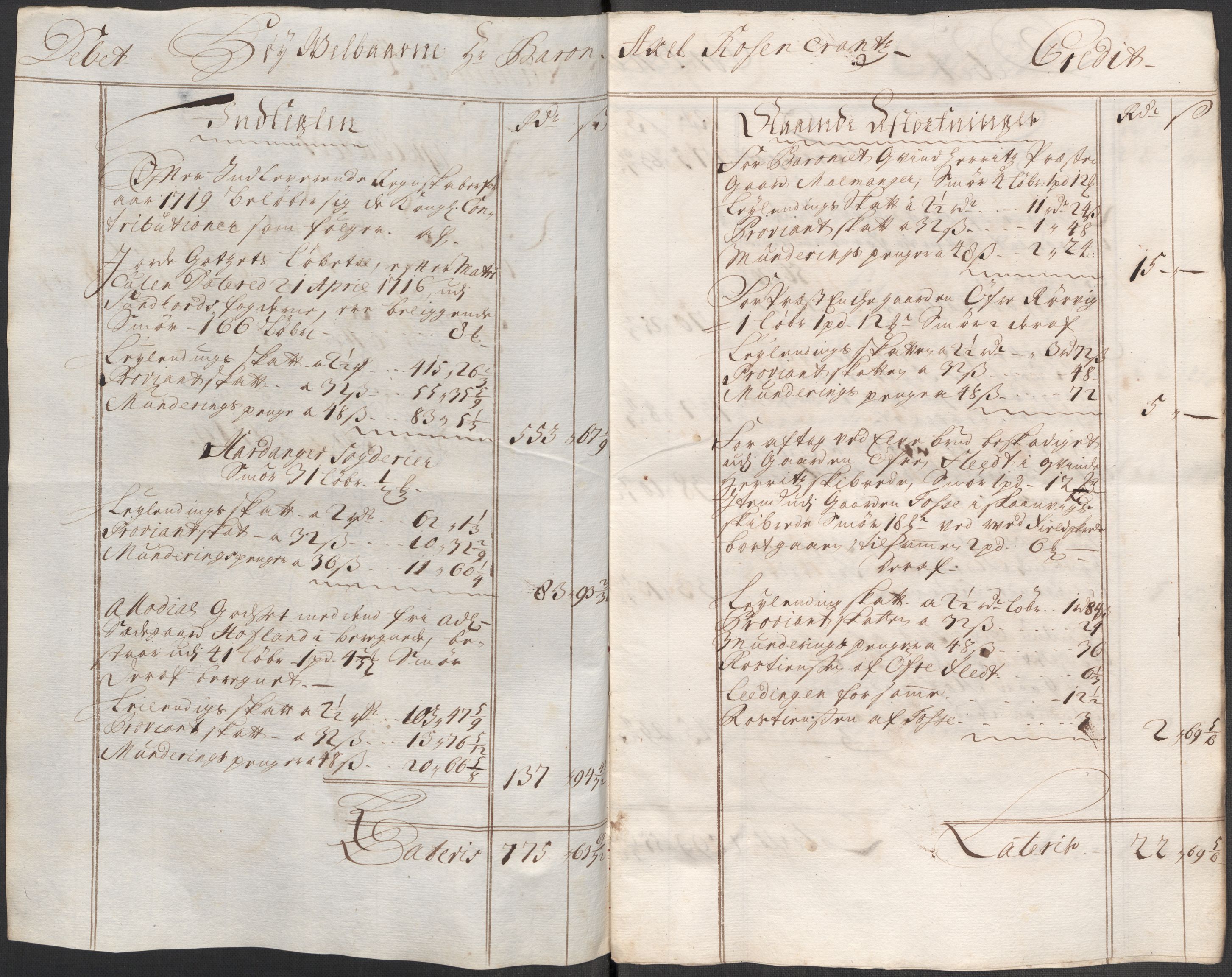 Rentekammeret inntil 1814, Reviderte regnskaper, Fogderegnskap, AV/RA-EA-4092/R49/L3140: Fogderegnskap Rosendal Baroni, 1718-1720, p. 162