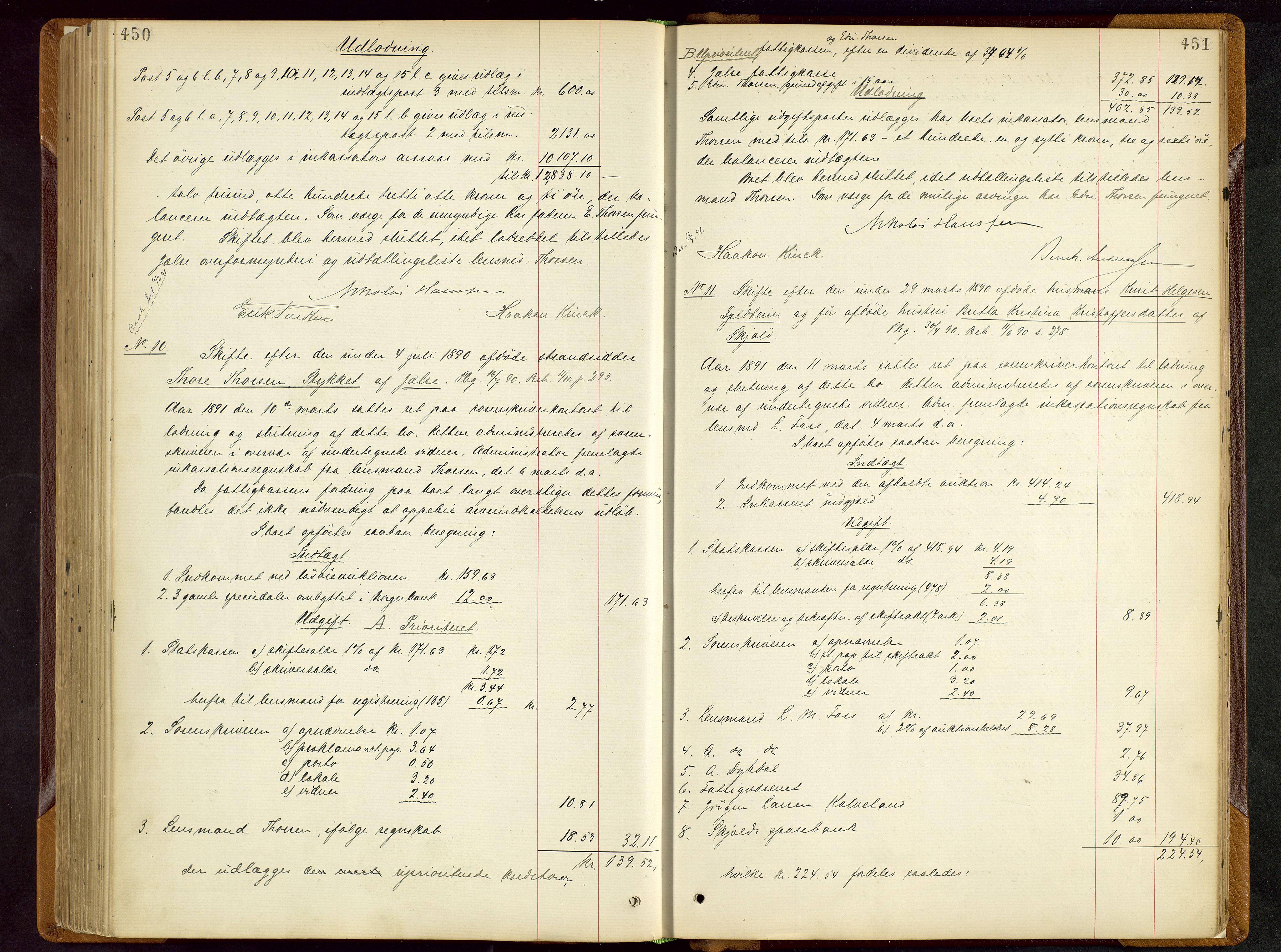 Ryfylke tingrett, AV/SAST-A-100055/001/IV/IVD/L0028: Skifteprotokoll, register i protokollen, 1885-1893, p. 450-451