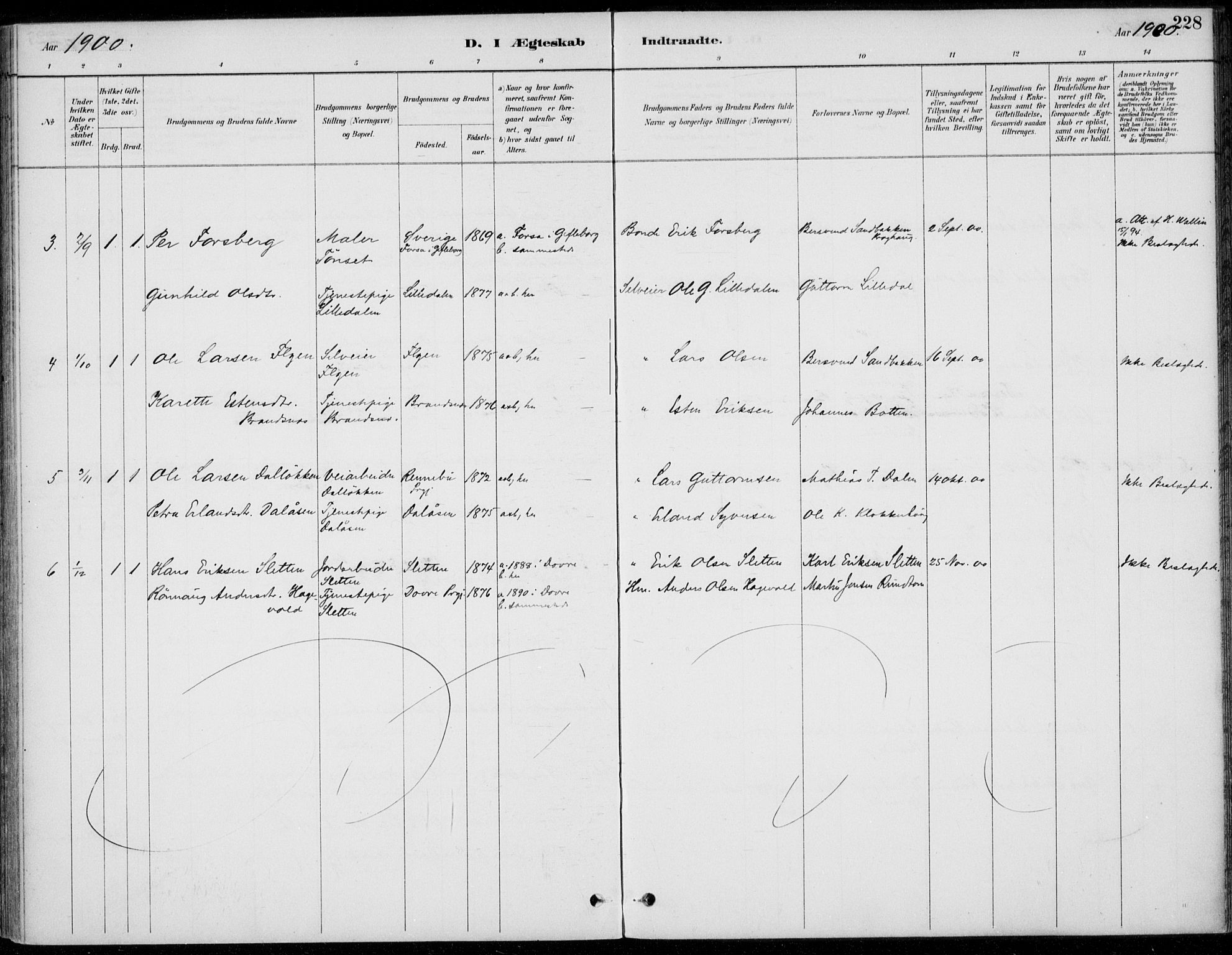 Alvdal prestekontor, AV/SAH-PREST-060/H/Ha/Haa/L0003: Parish register (official) no. 3, 1886-1912, p. 228