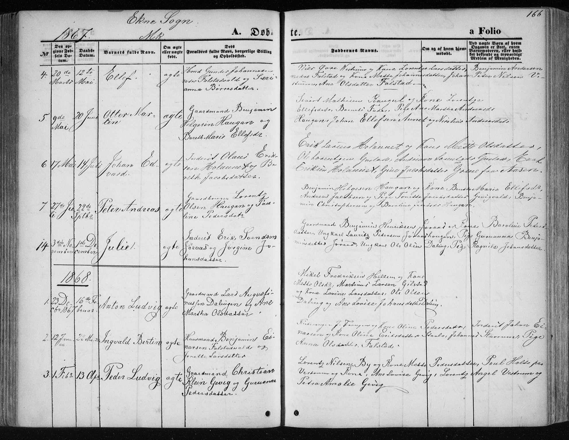 Ministerialprotokoller, klokkerbøker og fødselsregistre - Nord-Trøndelag, SAT/A-1458/717/L0158: Parish register (official) no. 717A08 /2, 1863-1877, p. 166