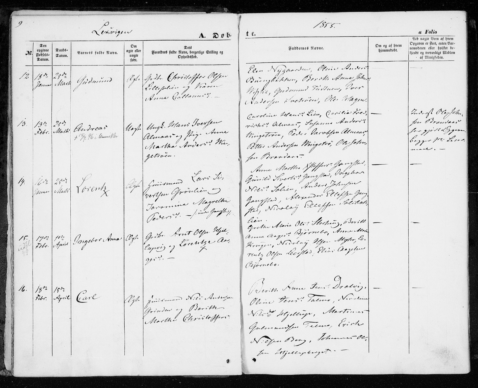 Ministerialprotokoller, klokkerbøker og fødselsregistre - Nord-Trøndelag, AV/SAT-A-1458/701/L0008: Parish register (official) no. 701A08 /1, 1854-1863, p. 9