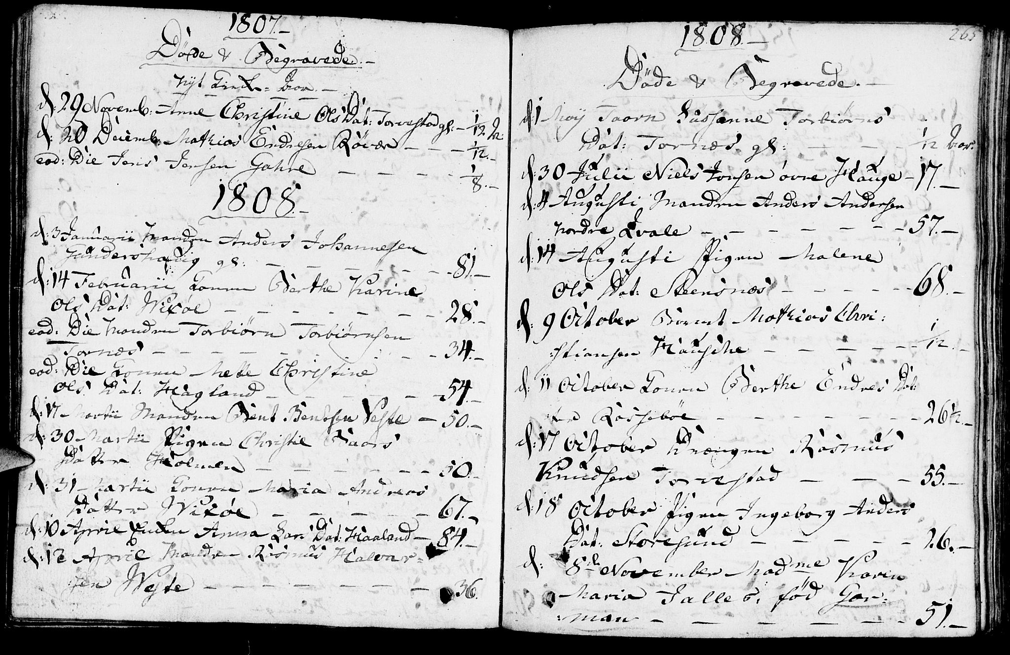Torvastad sokneprestkontor, SAST/A -101857/H/Ha/Haa/L0002: Parish register (official) no. A 2, 1801-1817, p. 265