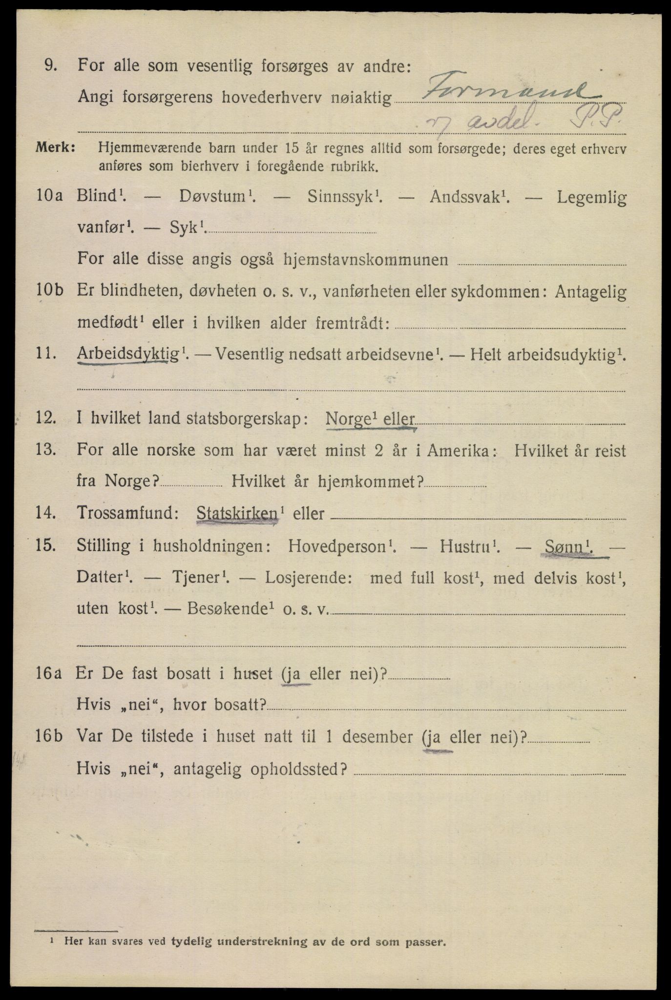 SAKO, 1920 census for Porsgrunn, 1920, p. 19886