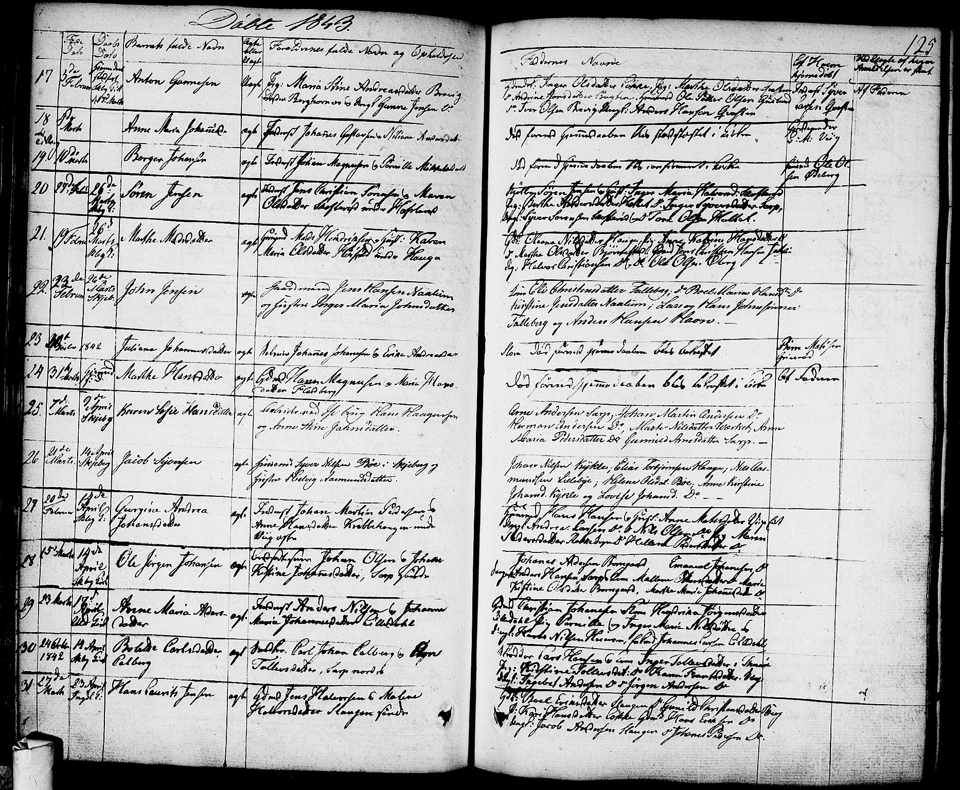 Skjeberg prestekontor Kirkebøker, AV/SAO-A-10923/F/Fa/L0005: Parish register (official) no. I 5, 1830-1845, p. 125