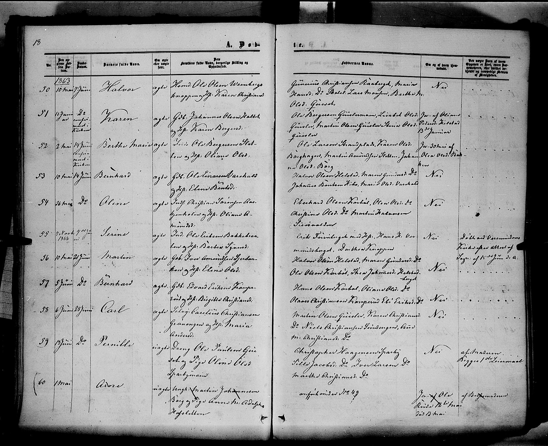 Hof prestekontor, AV/SAH-PREST-038/H/Ha/Haa/L0009: Parish register (official) no. 9, 1862-1877, p. 18