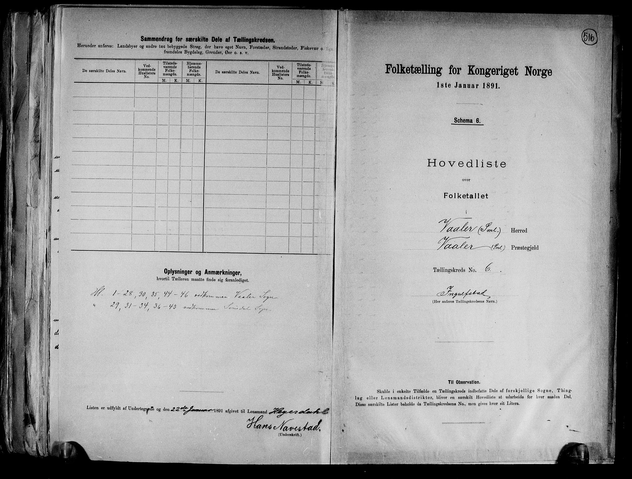 RA, 1891 census for 0137 Våler, 1891, p. 14