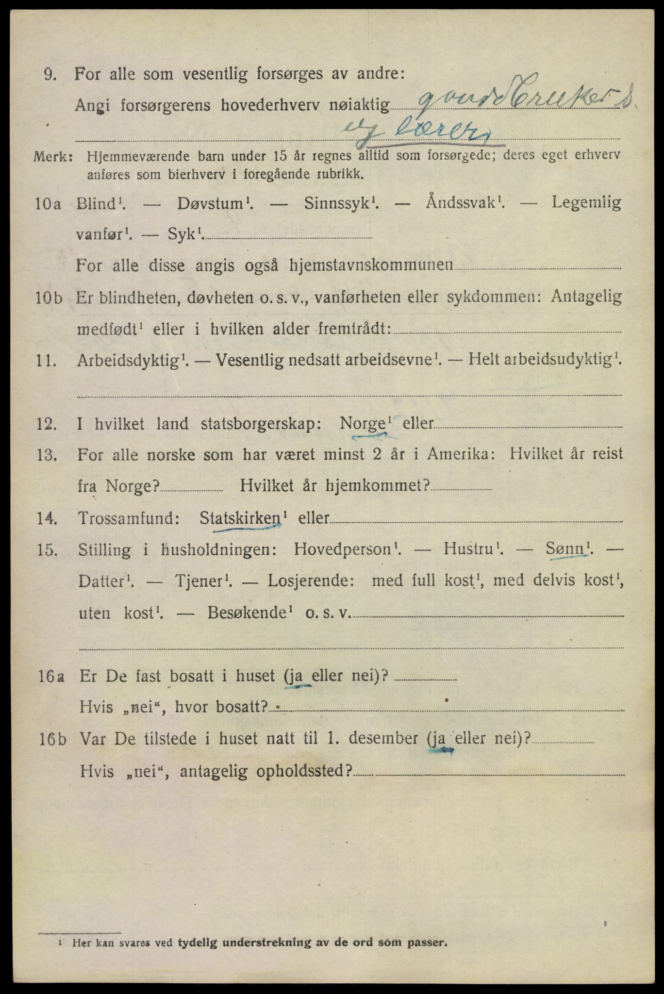 SAKO, 1920 census for Bamble, 1920, p. 11110