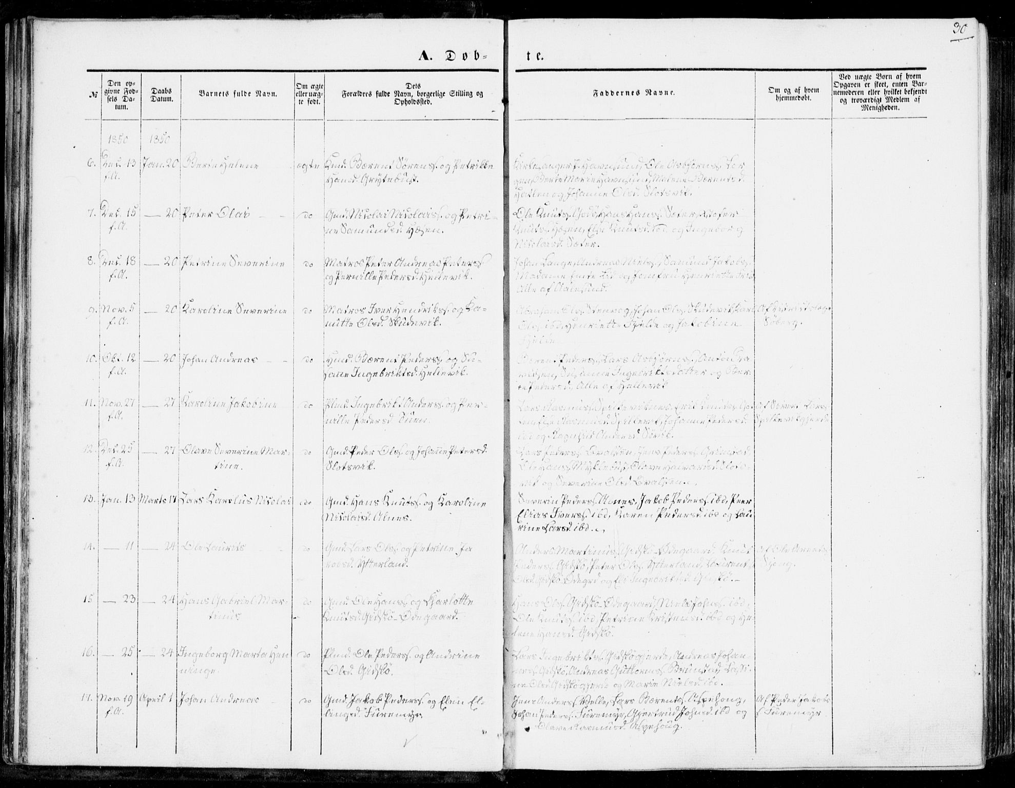 Ministerialprotokoller, klokkerbøker og fødselsregistre - Møre og Romsdal, SAT/A-1454/528/L0397: Parish register (official) no. 528A08, 1848-1858, p. 30