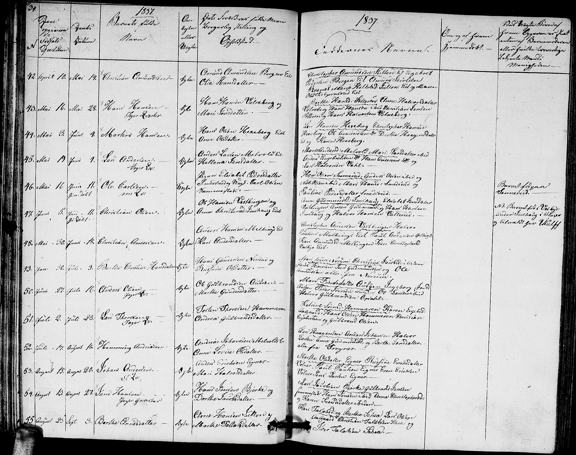 Sørum prestekontor Kirkebøker, AV/SAO-A-10303/G/Ga/L0002: Parish register (copy) no. I 2, 1829-1845, p. 34