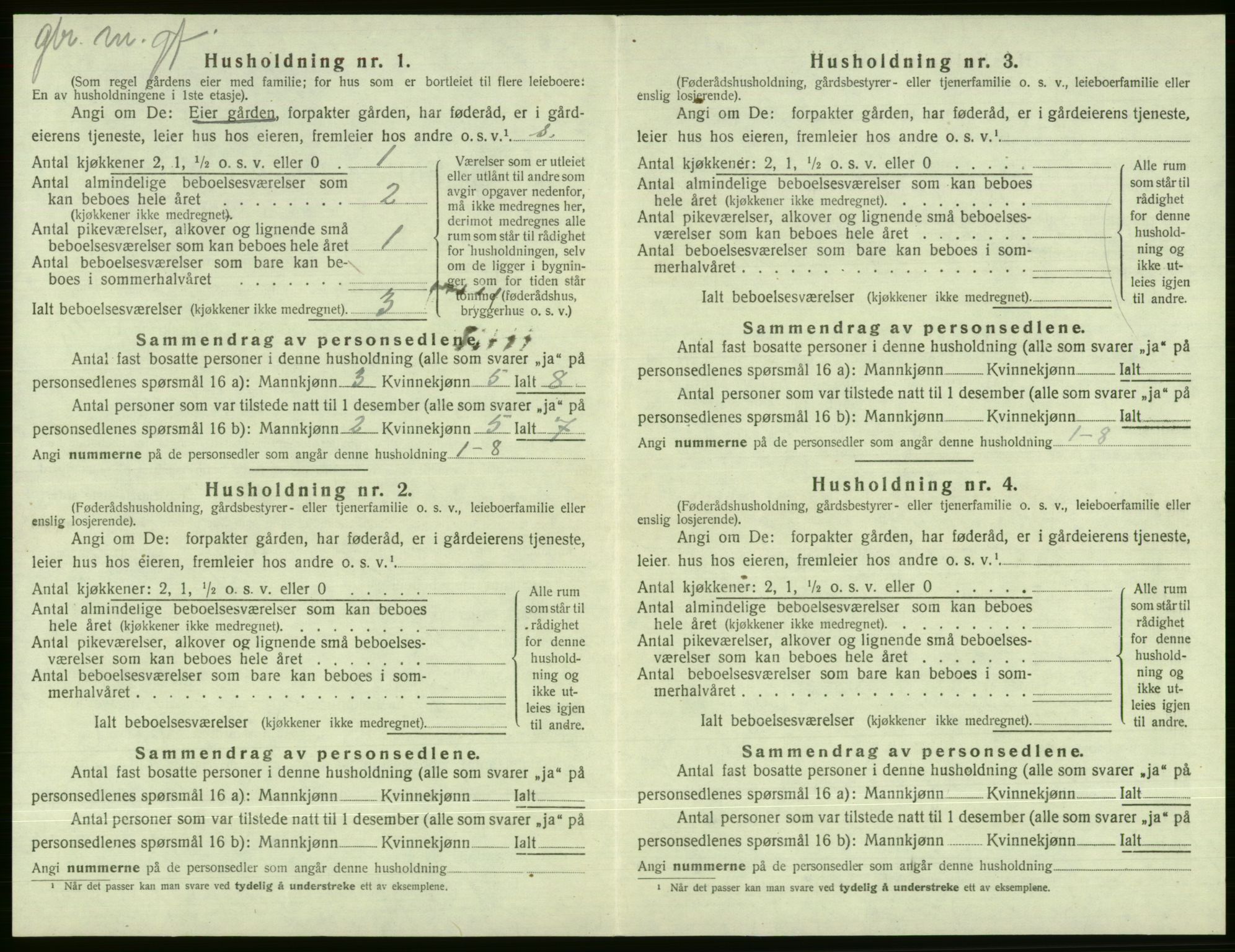 SAB, 1920 census for Evanger, 1920, p. 564