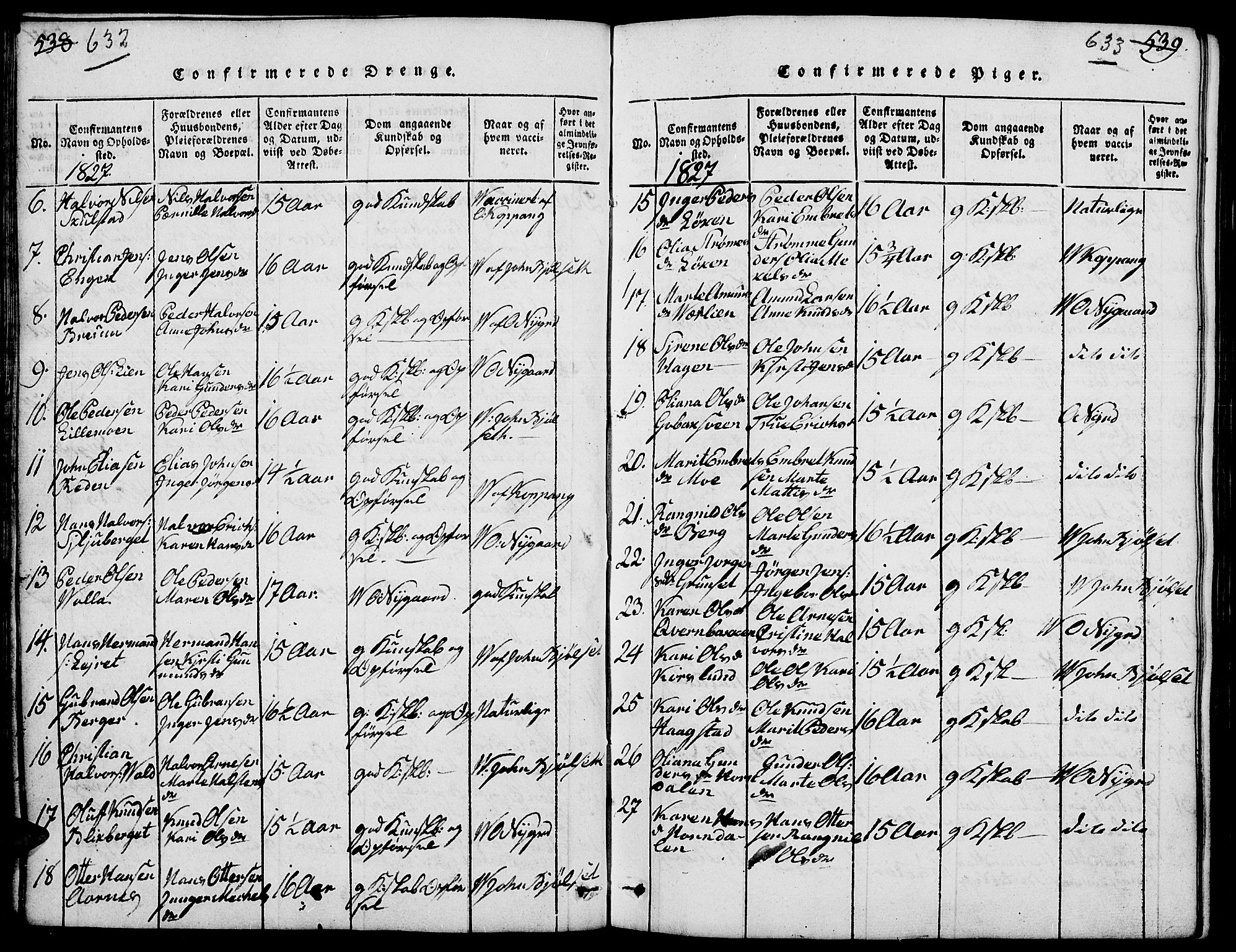 Elverum prestekontor, AV/SAH-PREST-044/H/Ha/Hab/L0001: Parish register (copy) no. 1, 1815-1829, p. 632-633