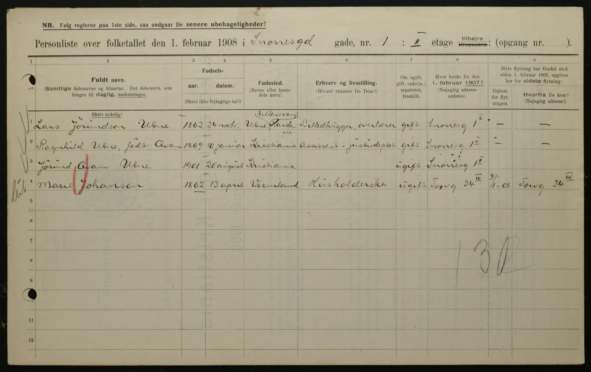 OBA, Municipal Census 1908 for Kristiania, 1908, p. 88279