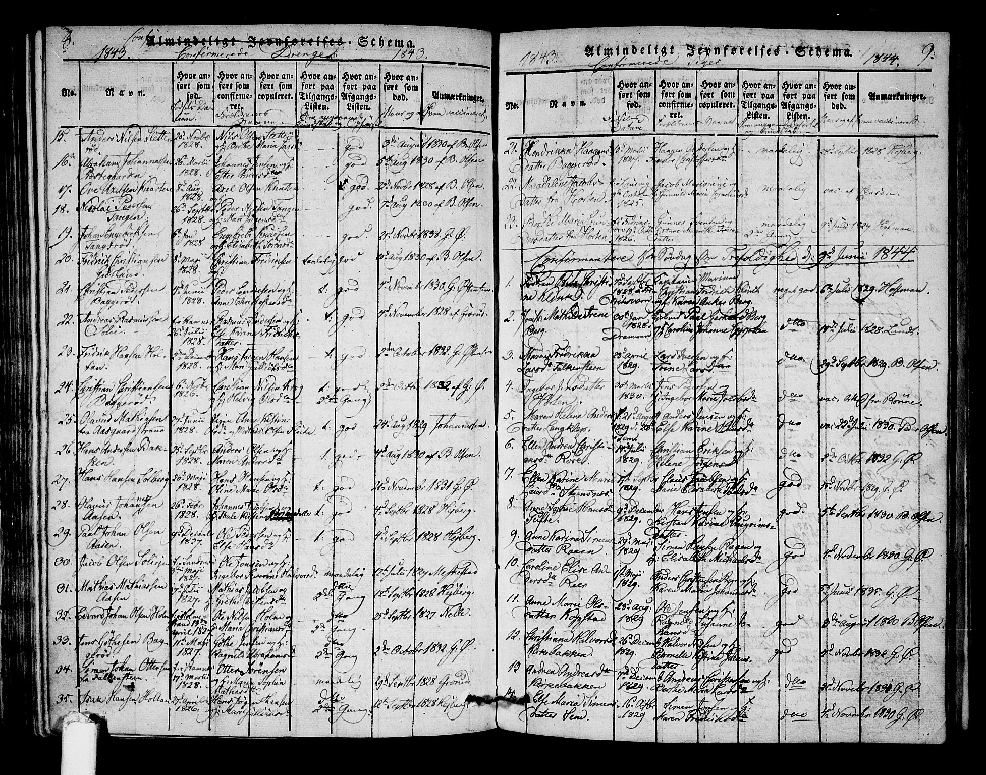 Borre kirkebøker, SAKO/A-338/F/Fa/L0004: Parish register (official) no. I 4, 1815-1845, p. 8-9