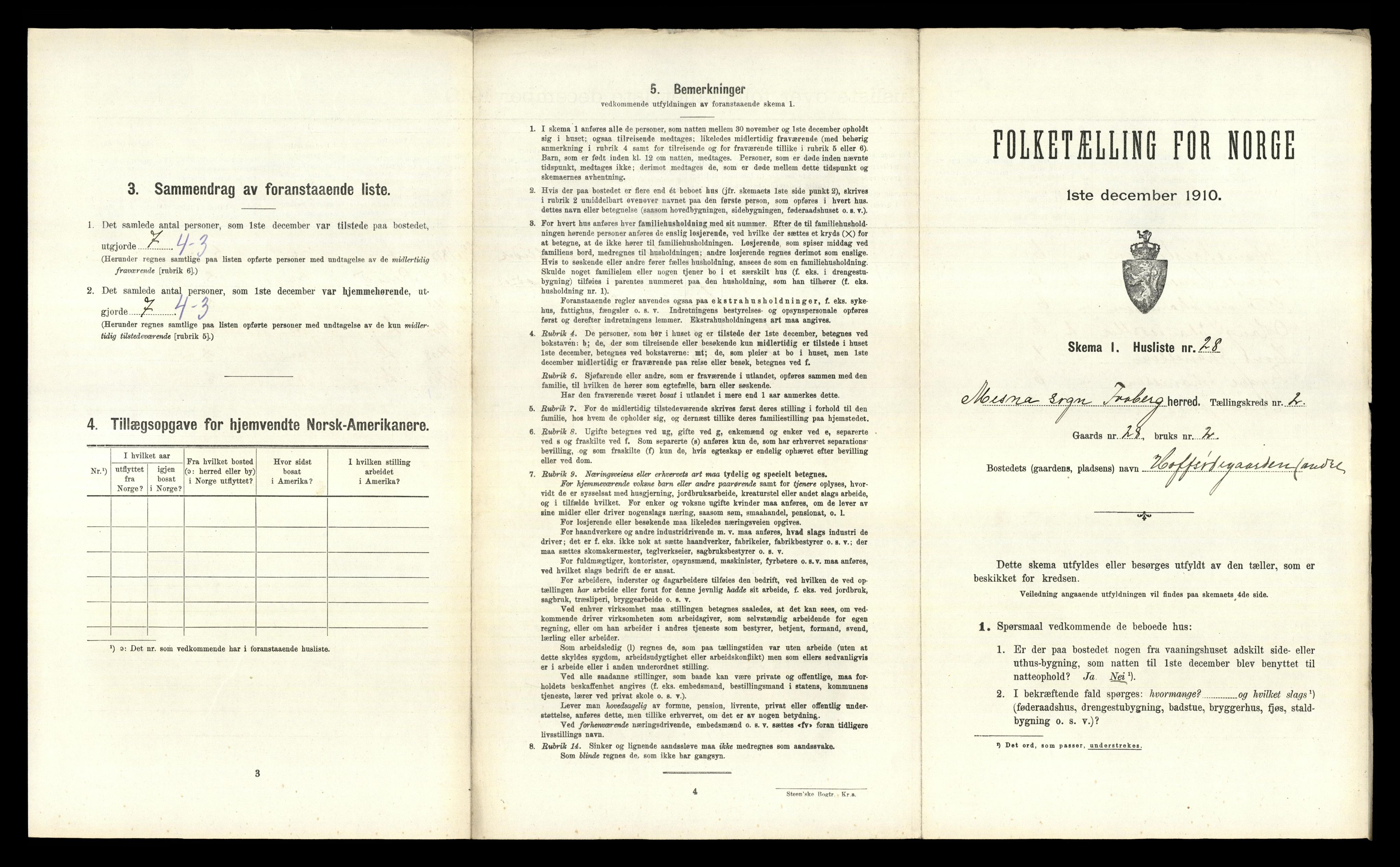 RA, 1910 census for Fåberg, 1910, p. 240