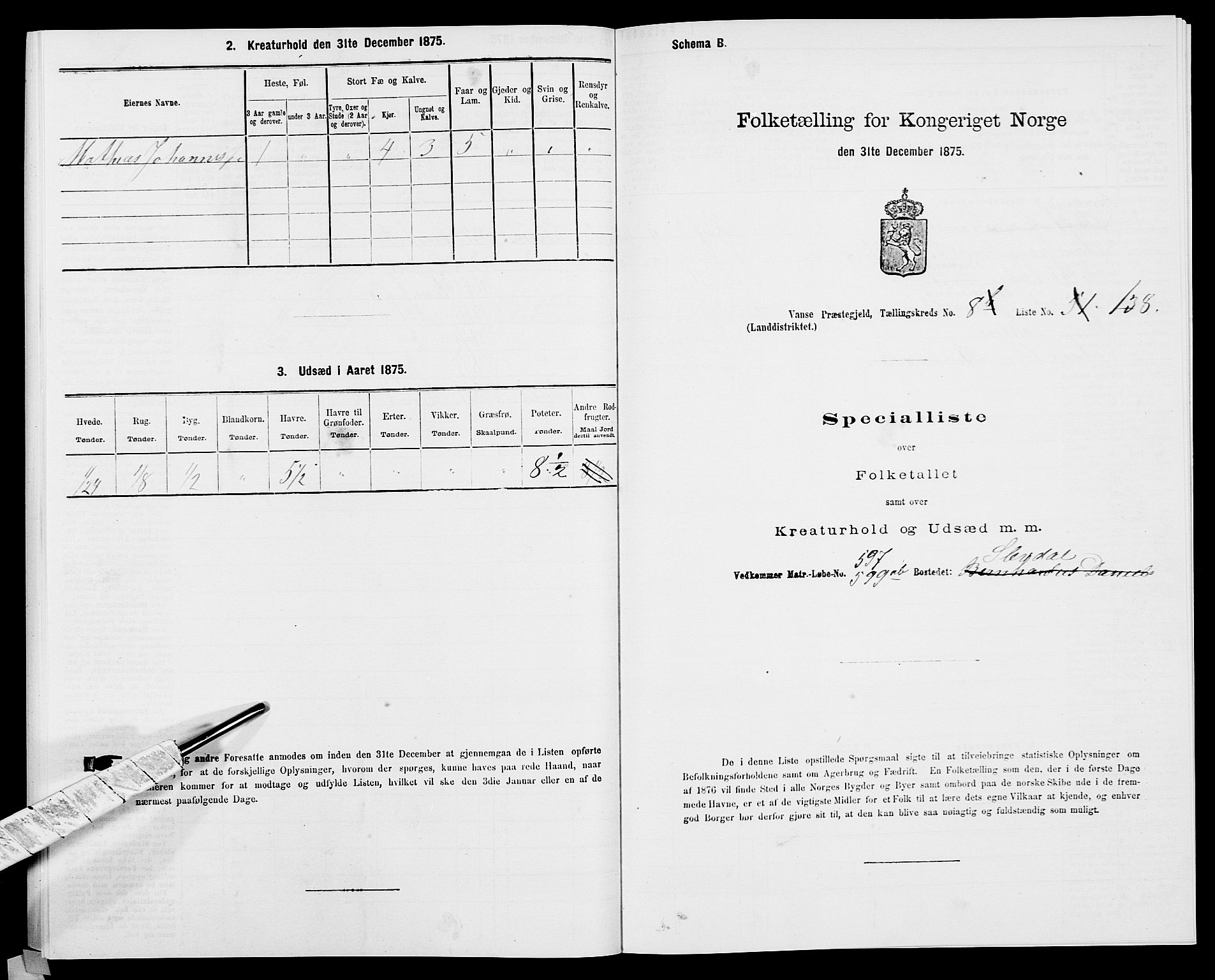 SAK, 1875 census for 1041L Vanse/Vanse og Farsund, 1875, p. 1759