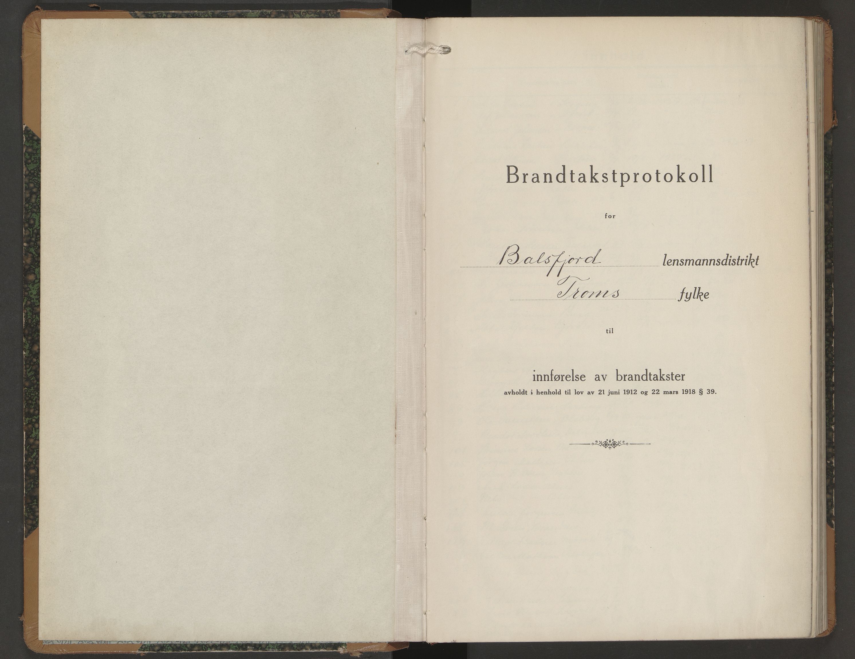 Lensmannen i Balsfjord, AV/SATØ-S-0085/Hf/Hfb/L0185: Branntakstprotokoller 1873-1972. Med register, 1927-1928