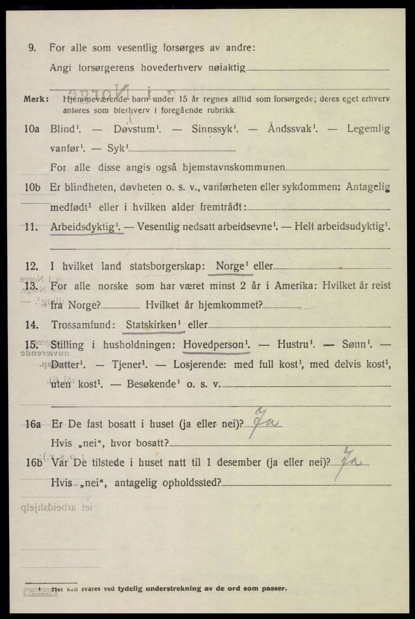 SAK, 1920 census for Feda, 1920, p. 1864