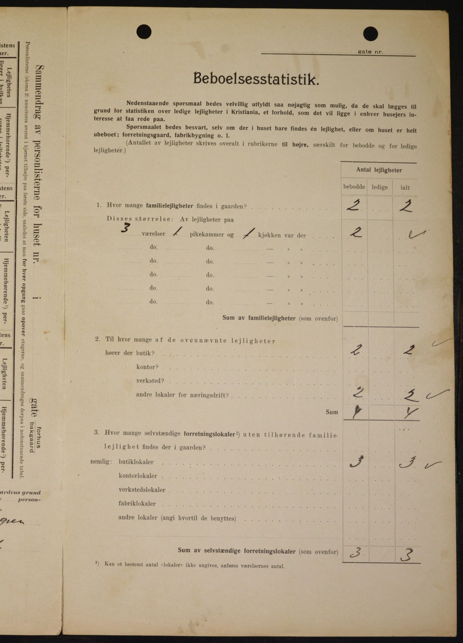 OBA, Municipal Census 1909 for Kristiania, 1909, p. 93007