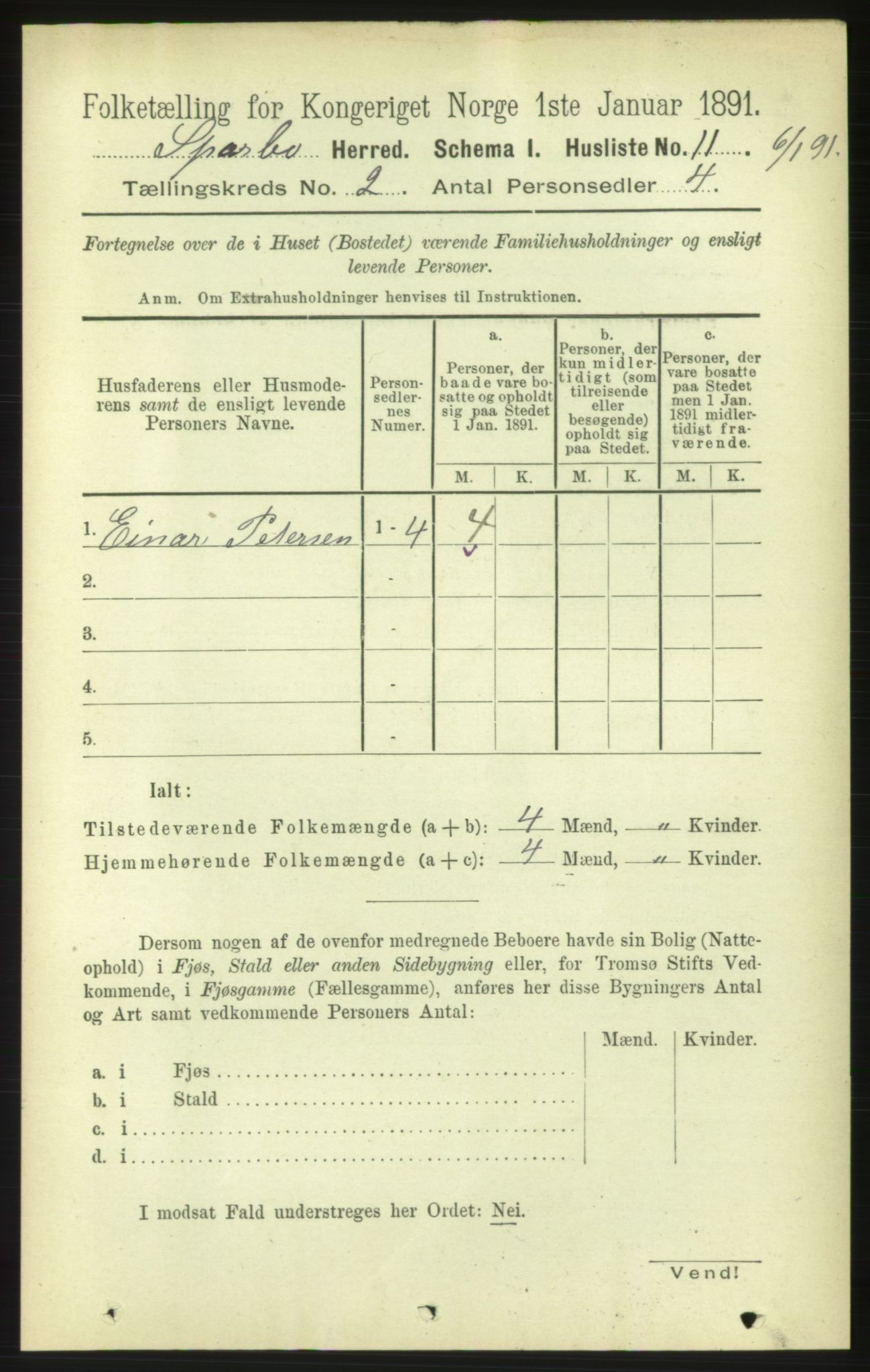 RA, 1891 census for 1731 Sparbu, 1891, p. 657