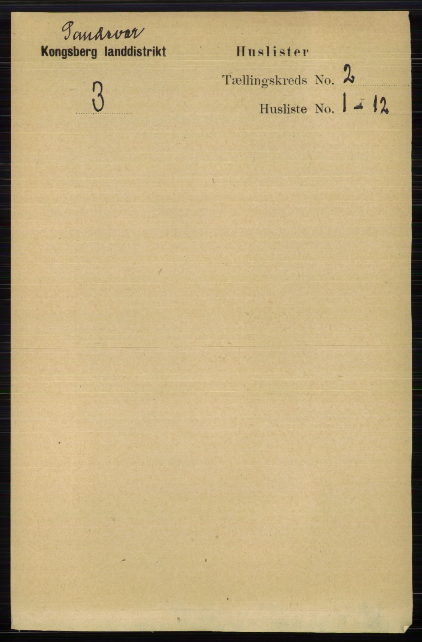 RA, 1891 census for 0629 Sandsvær, 1891, p. 5712