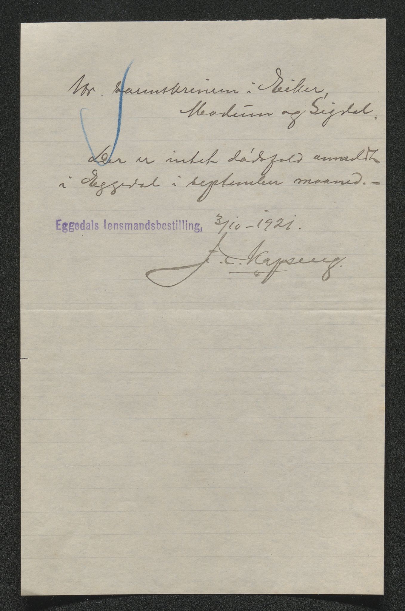 Eiker, Modum og Sigdal sorenskriveri, AV/SAKO-A-123/H/Ha/Hab/L0040: Dødsfallsmeldinger, 1920-1921, p. 1241