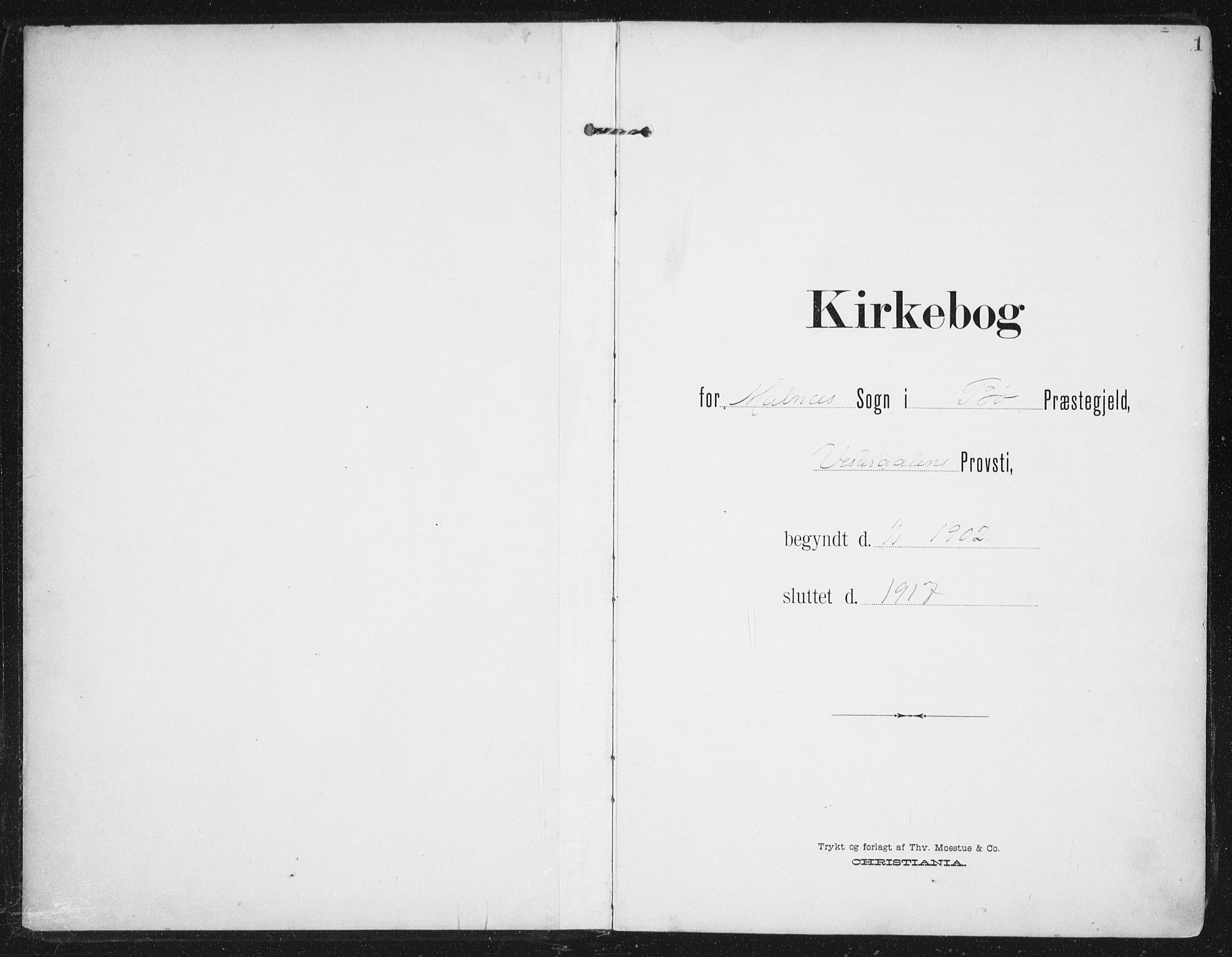 Ministerialprotokoller, klokkerbøker og fødselsregistre - Nordland, AV/SAT-A-1459/892/L1321: Parish register (official) no. 892A02, 1902-1918, p. 1