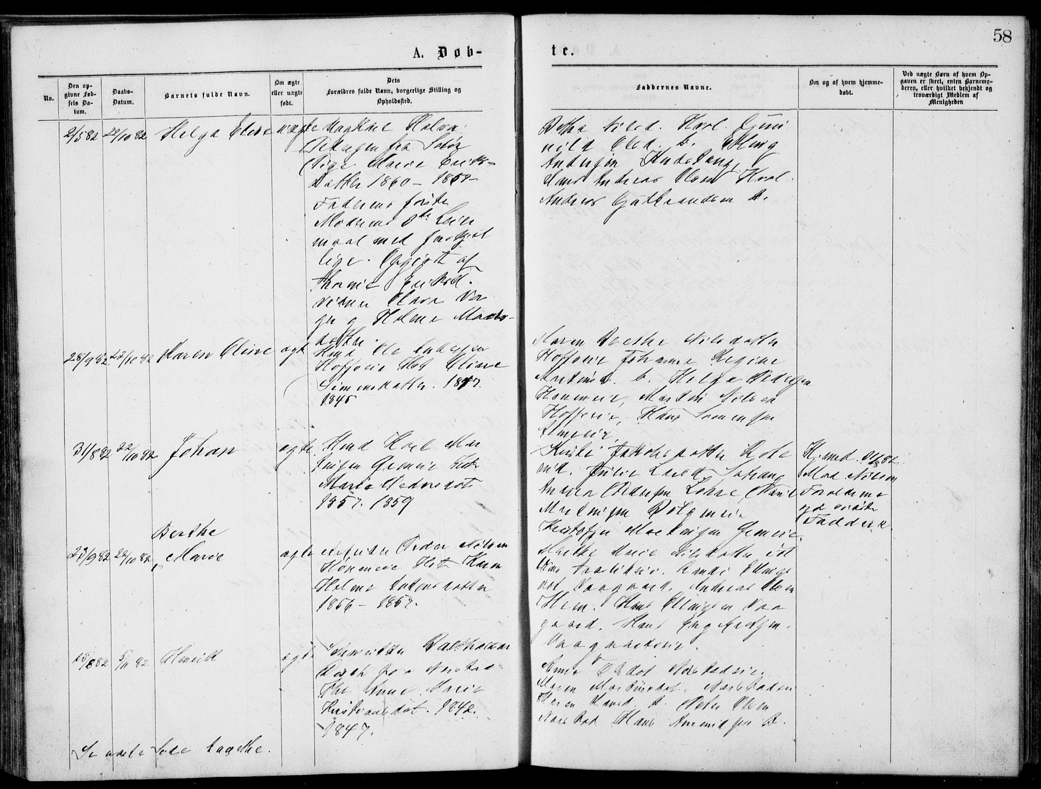 Norderhov kirkebøker, AV/SAKO-A-237/G/Gb/L0001: Parish register (copy) no. II 1, 1876-1899, p. 58