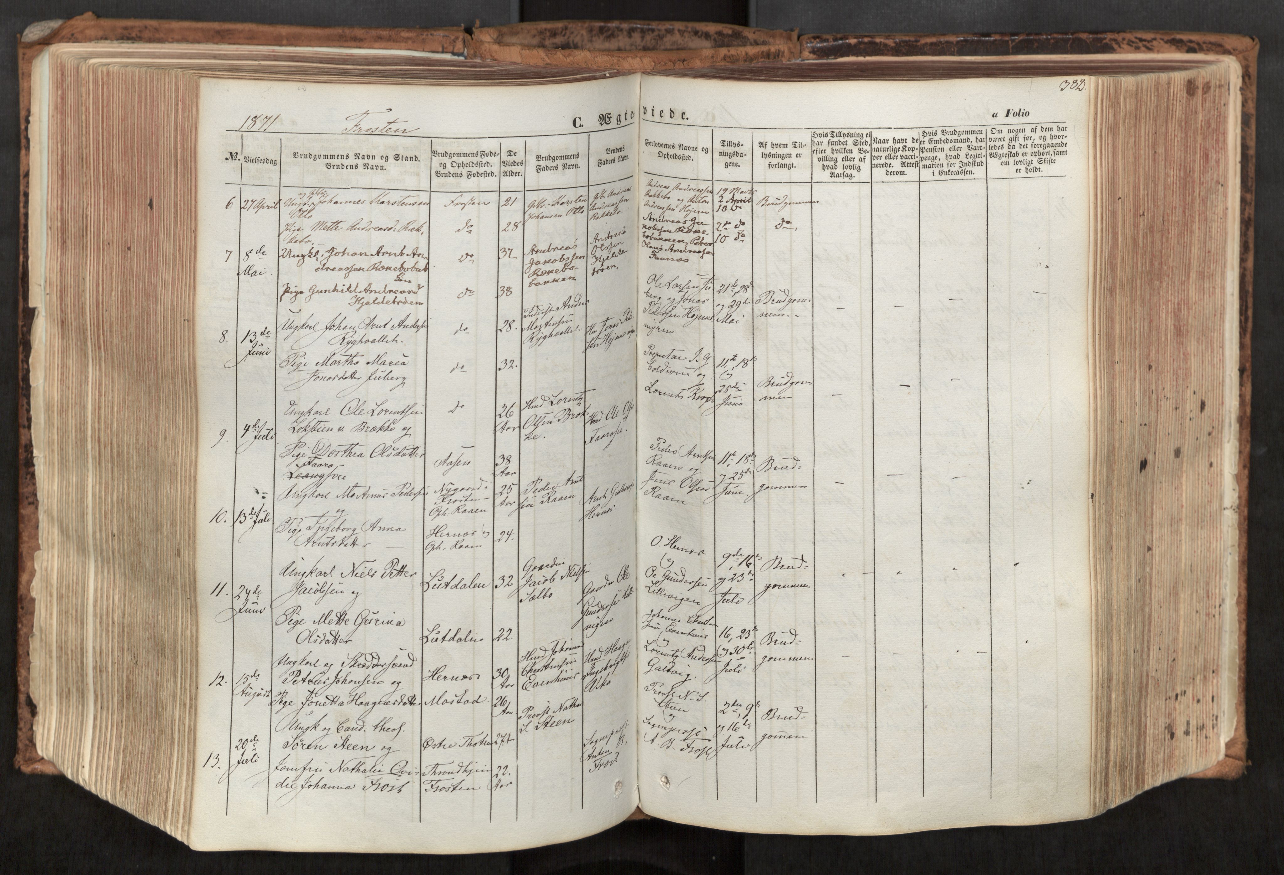 Ministerialprotokoller, klokkerbøker og fødselsregistre - Nord-Trøndelag, SAT/A-1458/713/L0116: Parish register (official) no. 713A07, 1850-1877, p. 382
