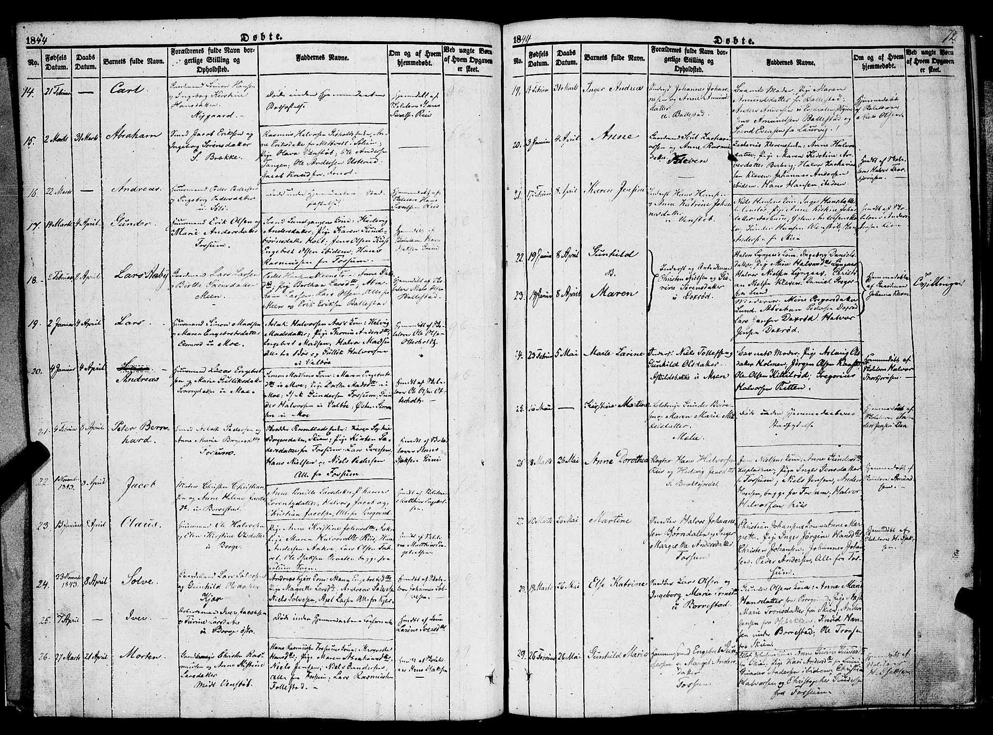 Gjerpen kirkebøker, SAKO/A-265/F/Fa/L0007a: Parish register (official) no. I 7A, 1834-1857, p. 72